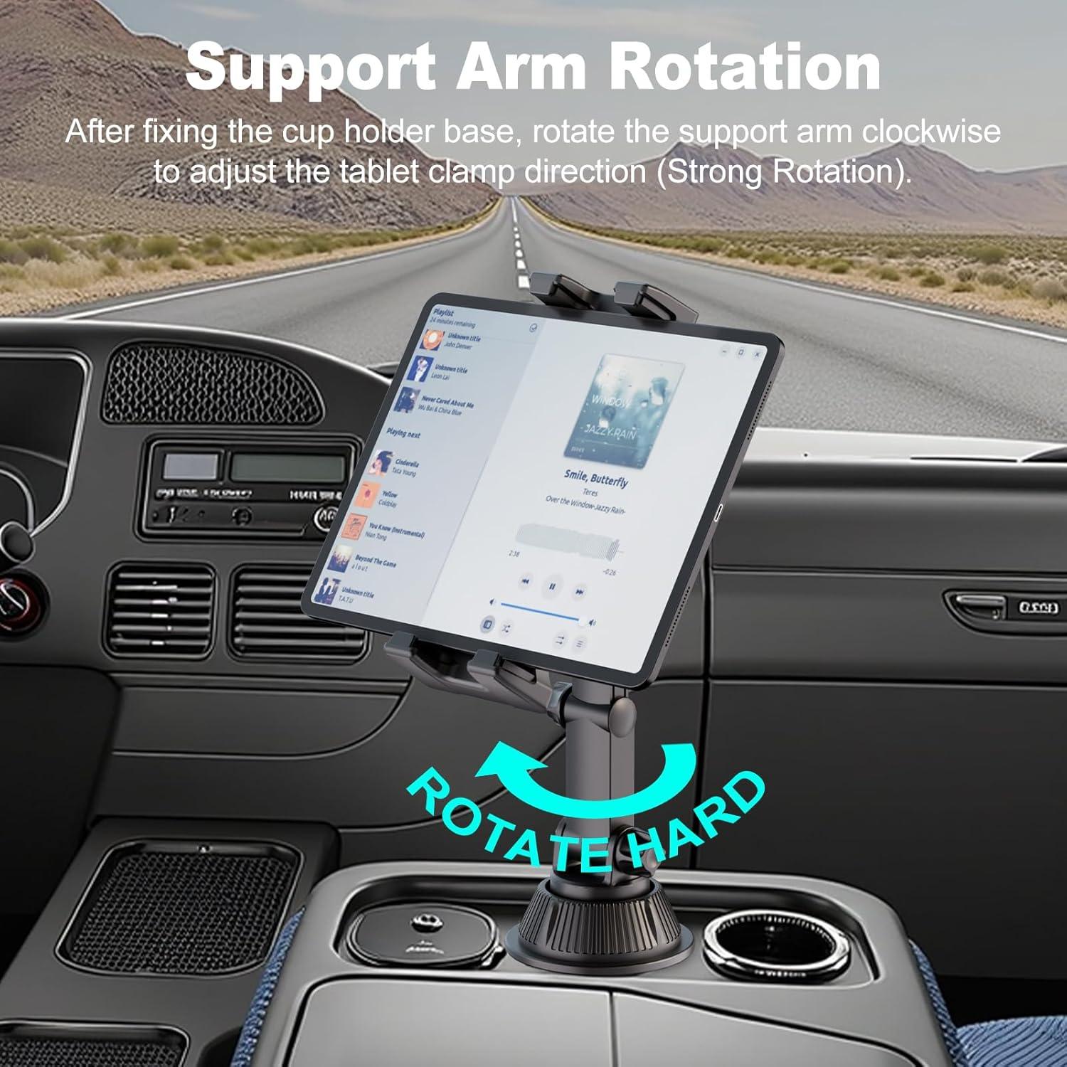 Soporte para Tablet en Portavasos OHLPRO, Ajustable 5-13"