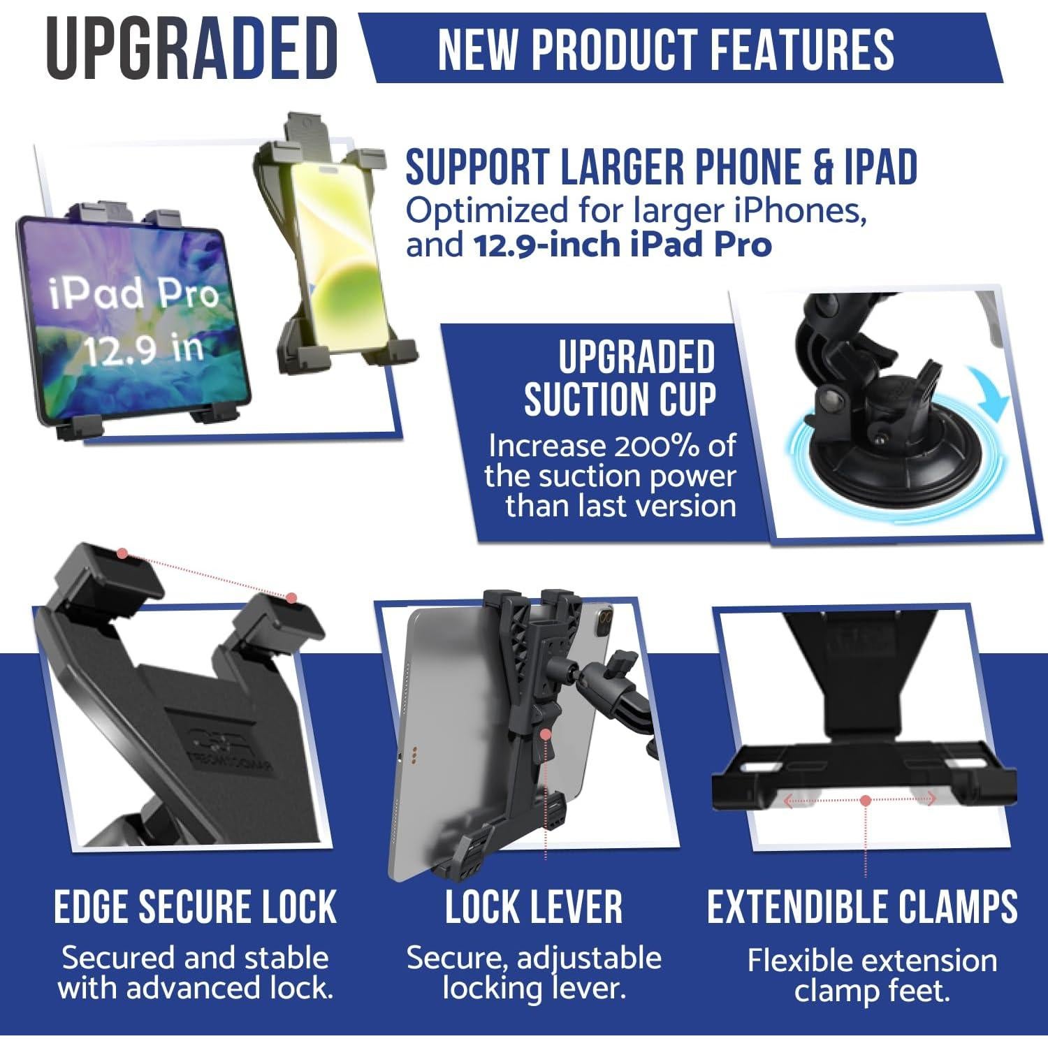 Soporte de Tableta para Coche Randconcept 360° para iPad y Galaxy Tab