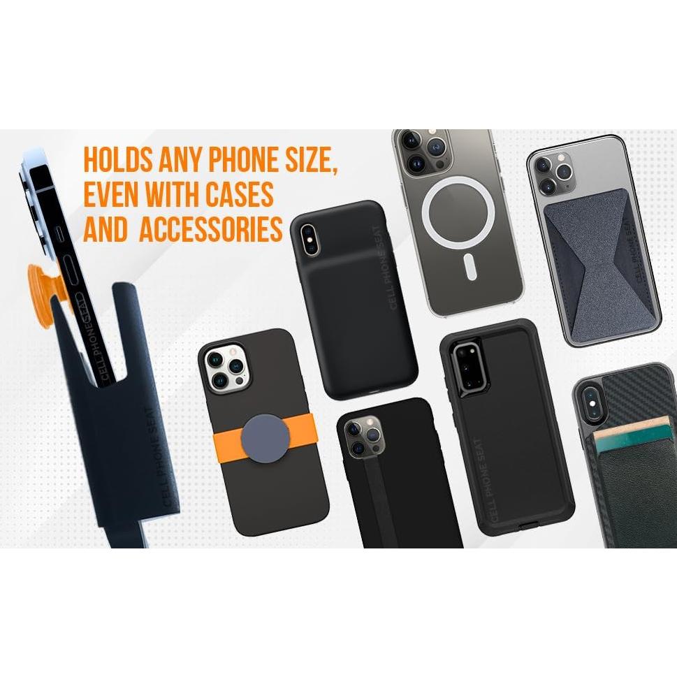 Soporte para Teléfono en Portavasos CELL PHONE SEAT Negro 2-Pack