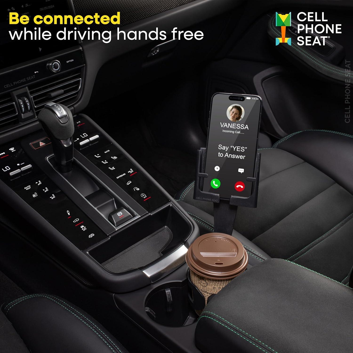 Soporte para Teléfono en Portavasos CELL PHONE SEAT Negro 2-Pack