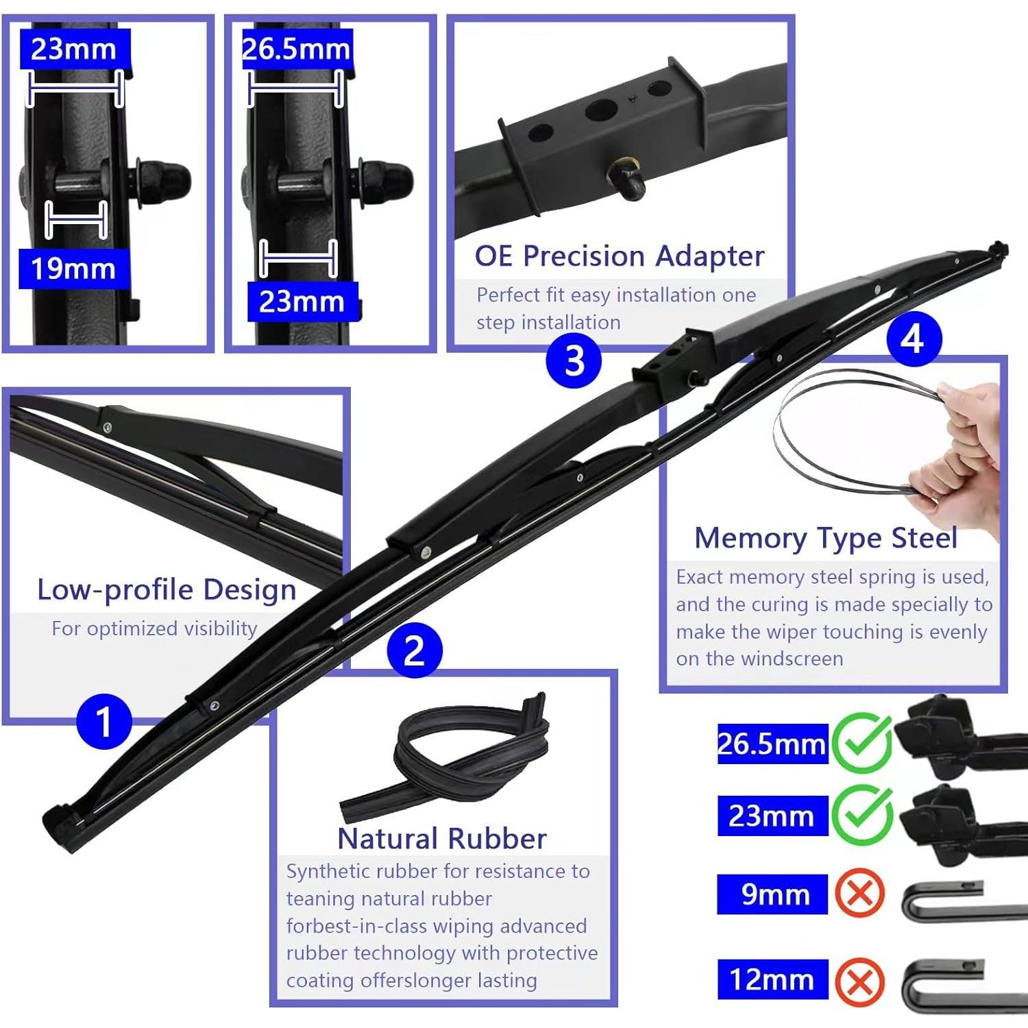 Limpiaparabrisas RV MYEONGD 40" Alta Resistencia + 20 Tabletas