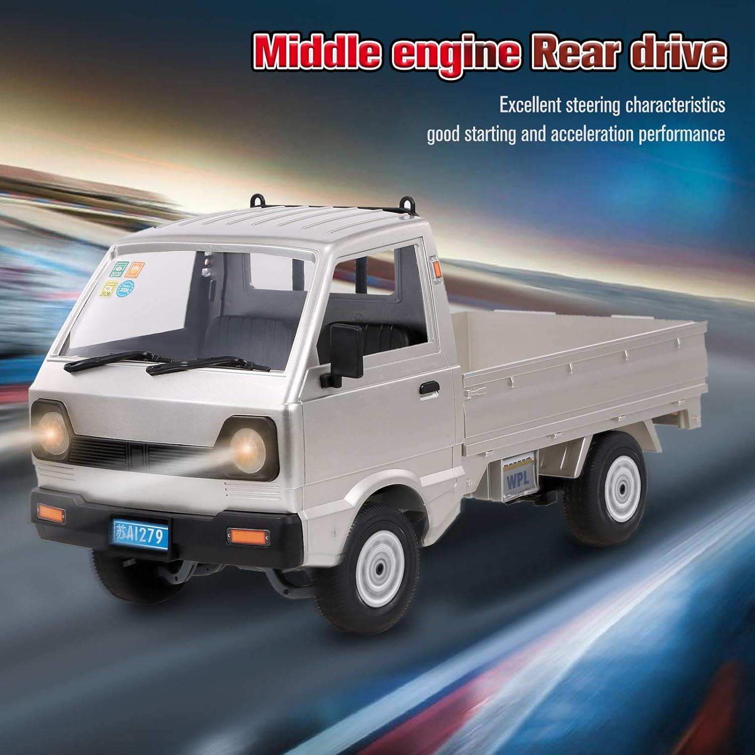 GoolRC Coche RC WPL D12 1/10 20 km/h LED 3 Baterías