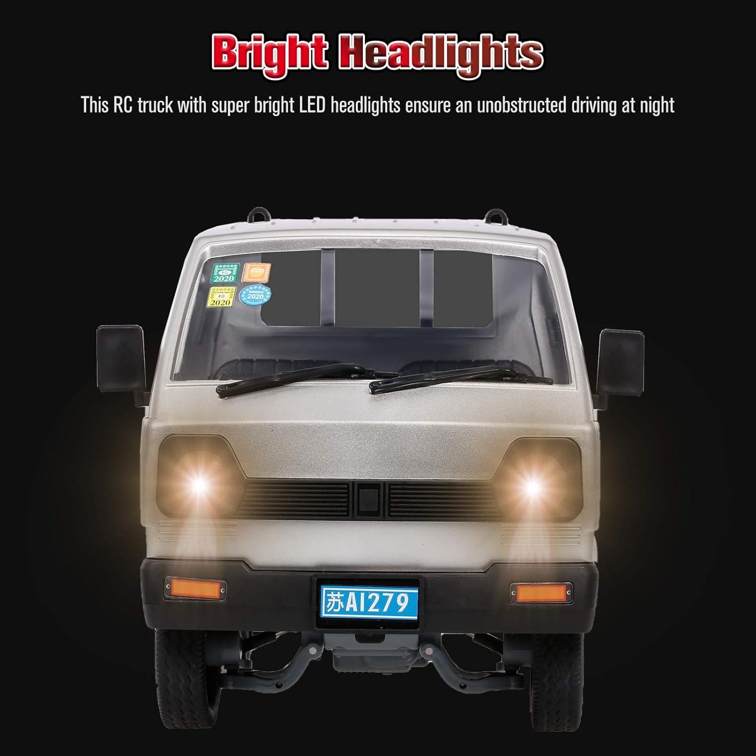 GoolRC Coche RC WPL D12 1/10 20 km/h LED 3 Baterías