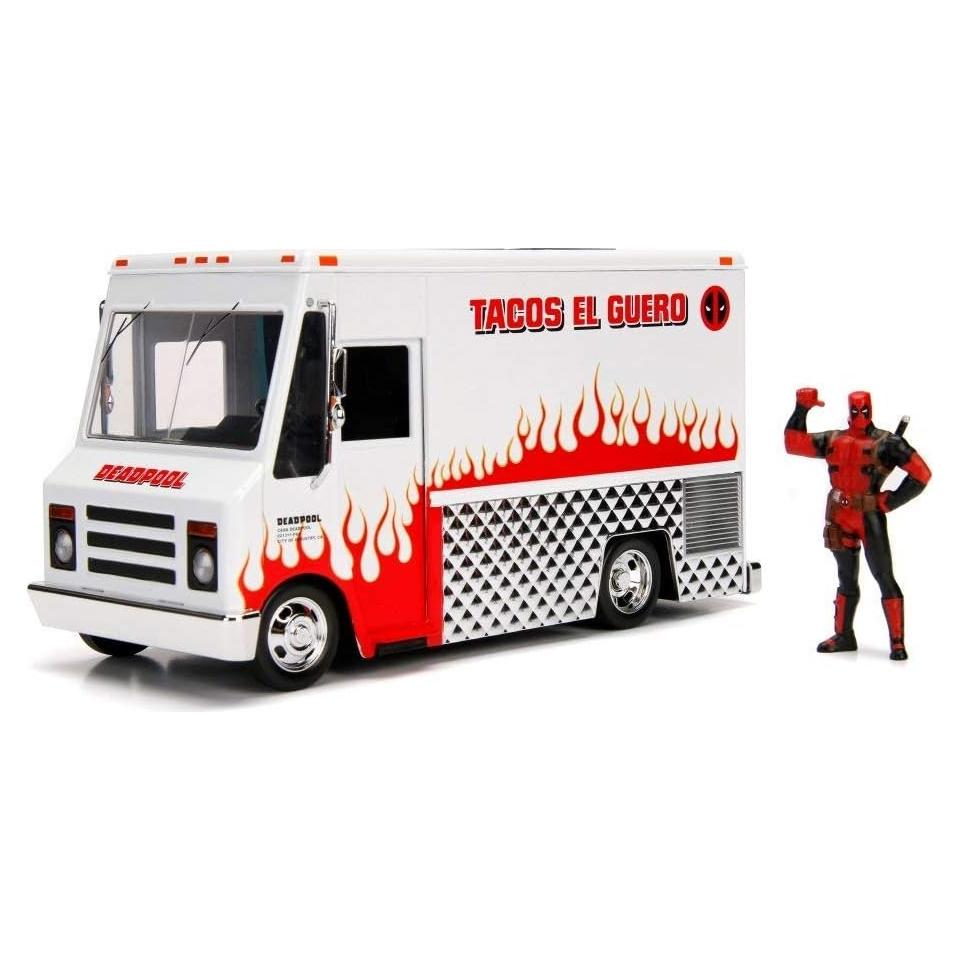 Camión de Tacos Deadpool Jada Toys 1:24 con Figura 6,99 cm