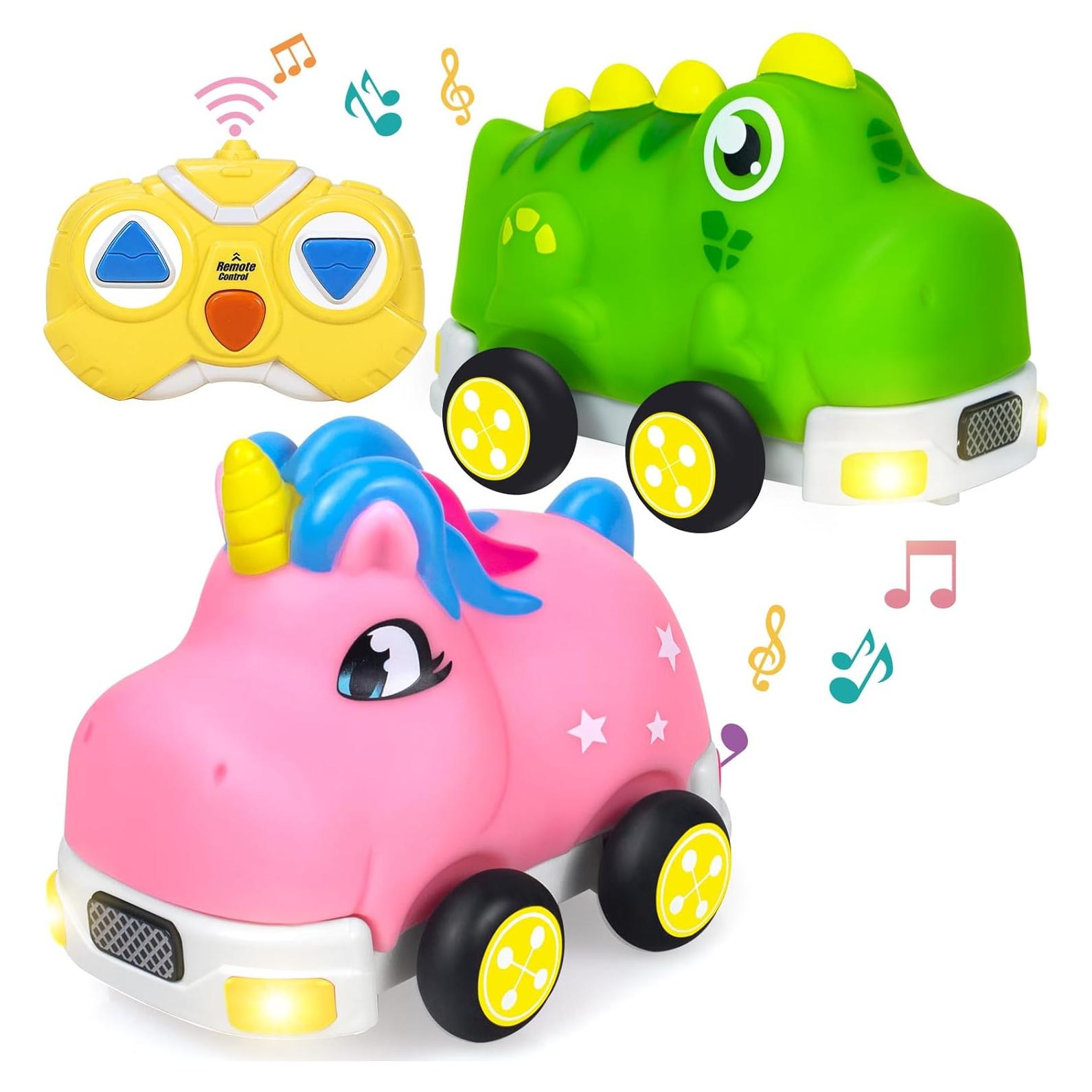 Coche RC Unicornio y Dinosaurio Hymaz con Luces LED