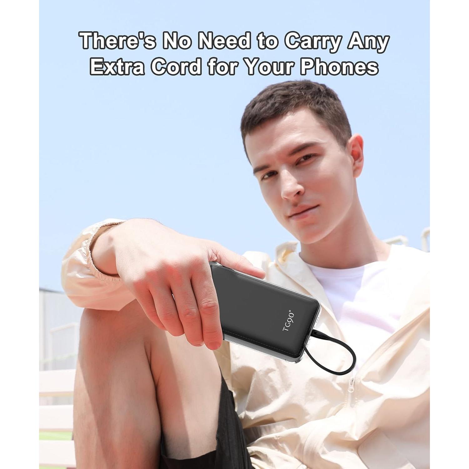 Cargador Portátil TG90° 10000mAh 2 Pack Slim con Cables