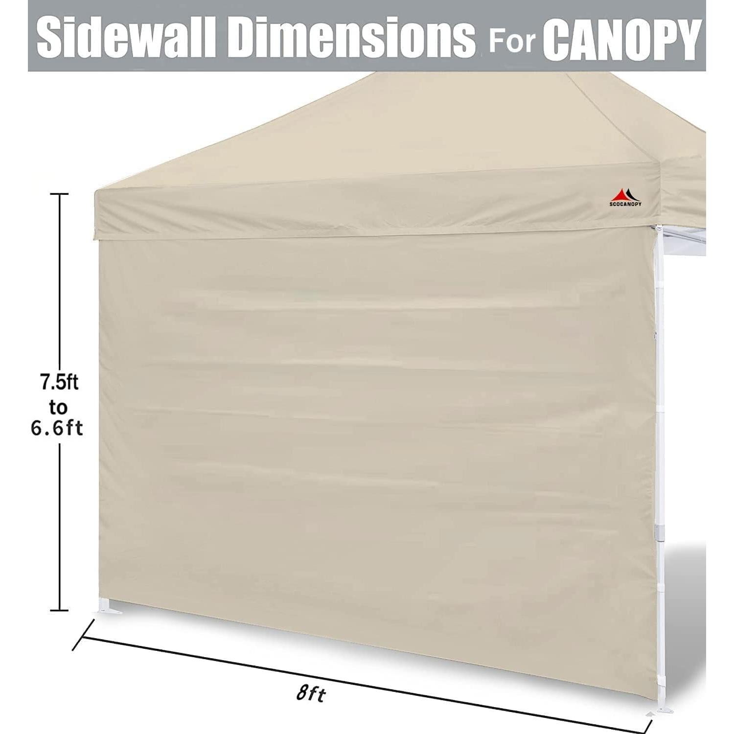 Pared Lateral Beige SCOCANOPY para Carpa Plegable 2.44x2.44m - 3 Paneles