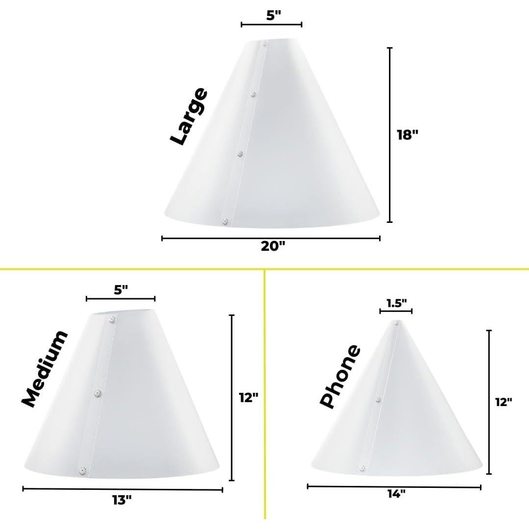 Cono de Luz Difusor V-Flat World - Kit 3 Piezas para Fotografía