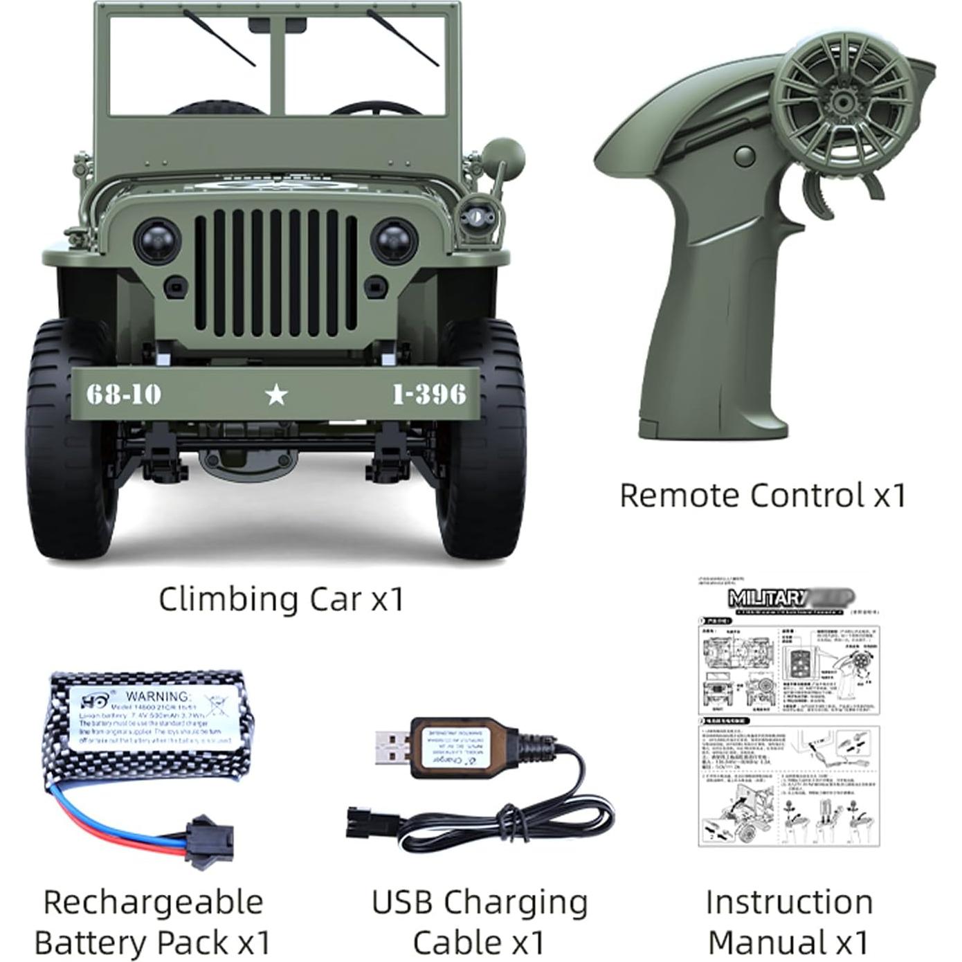 Coche RC Militar Dodoore D888 1:10 Todo Terreno 4WD