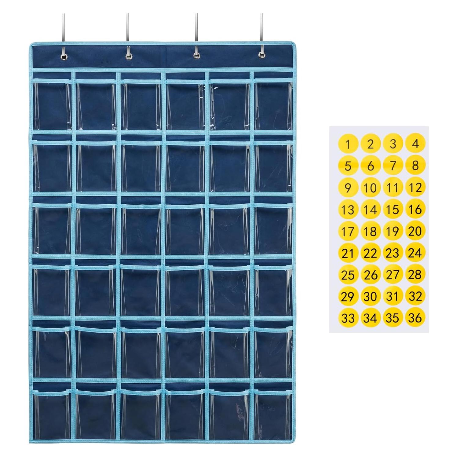 Organizador de Bolsillos SAVERHO 36 Bolsillos Transparentes Azul