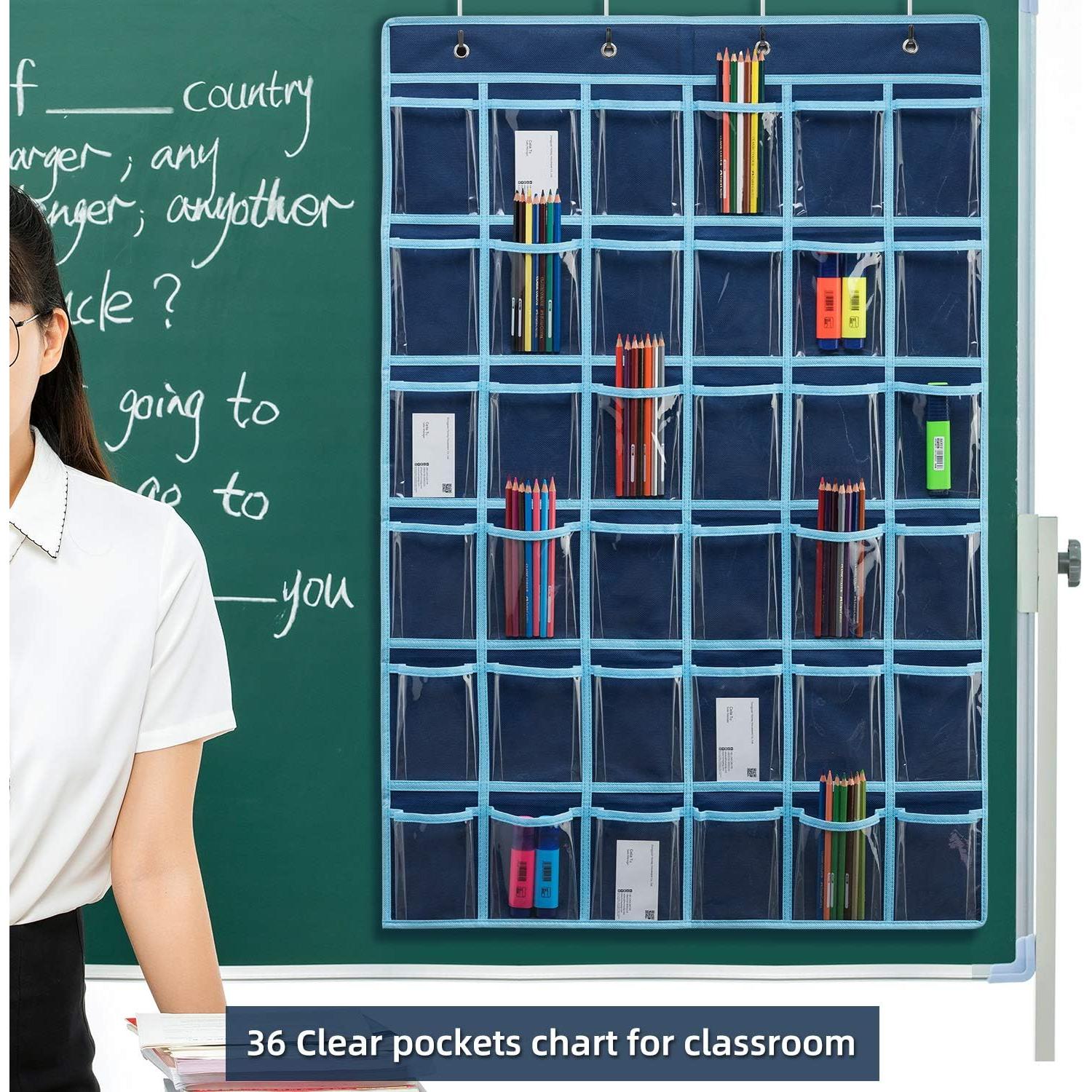 Organizador de Bolsillos SAVERHO 36 Bolsillos Transparentes Azul