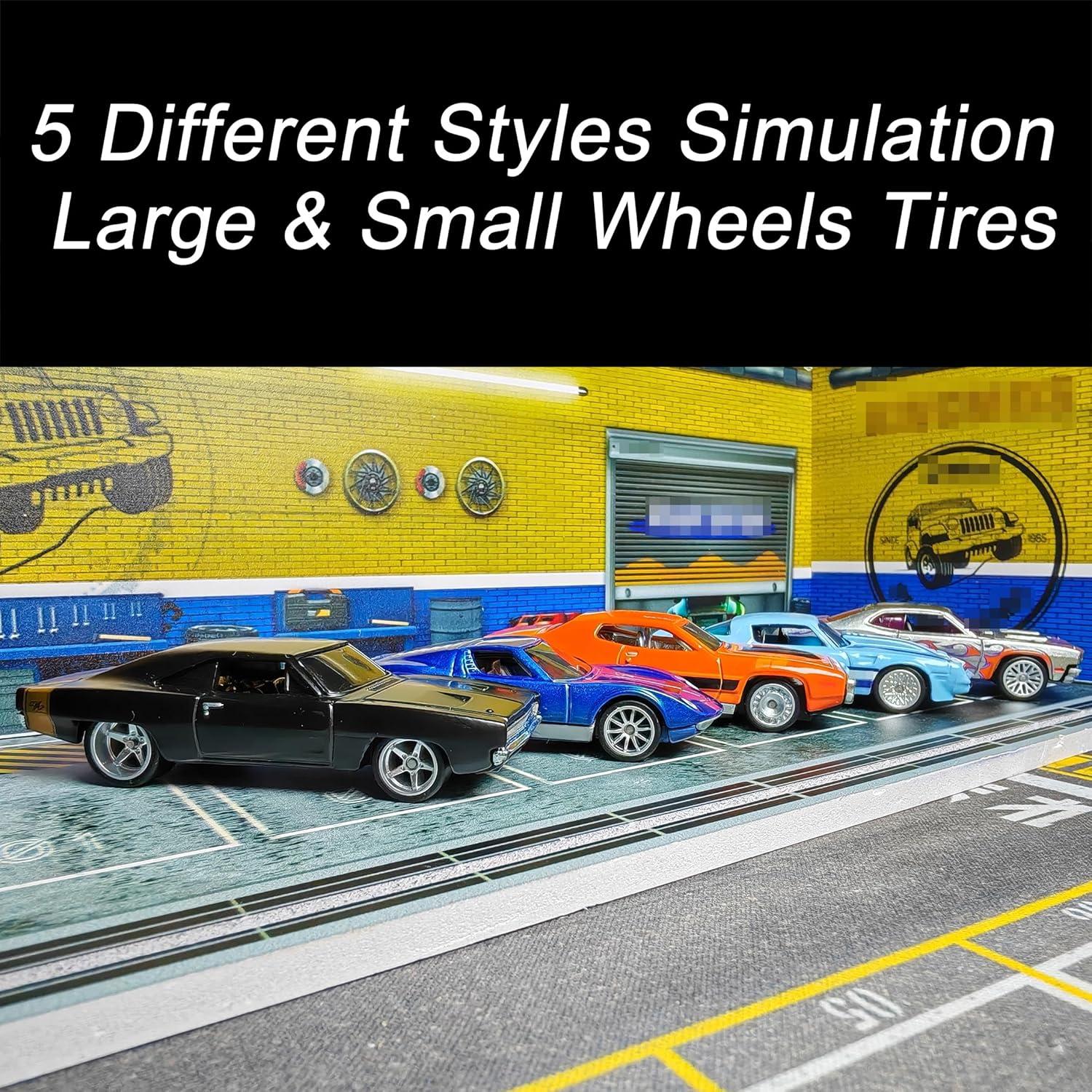 Juego de Ruedas 1/64 XYELKW Grandes y Pequeñas Plata