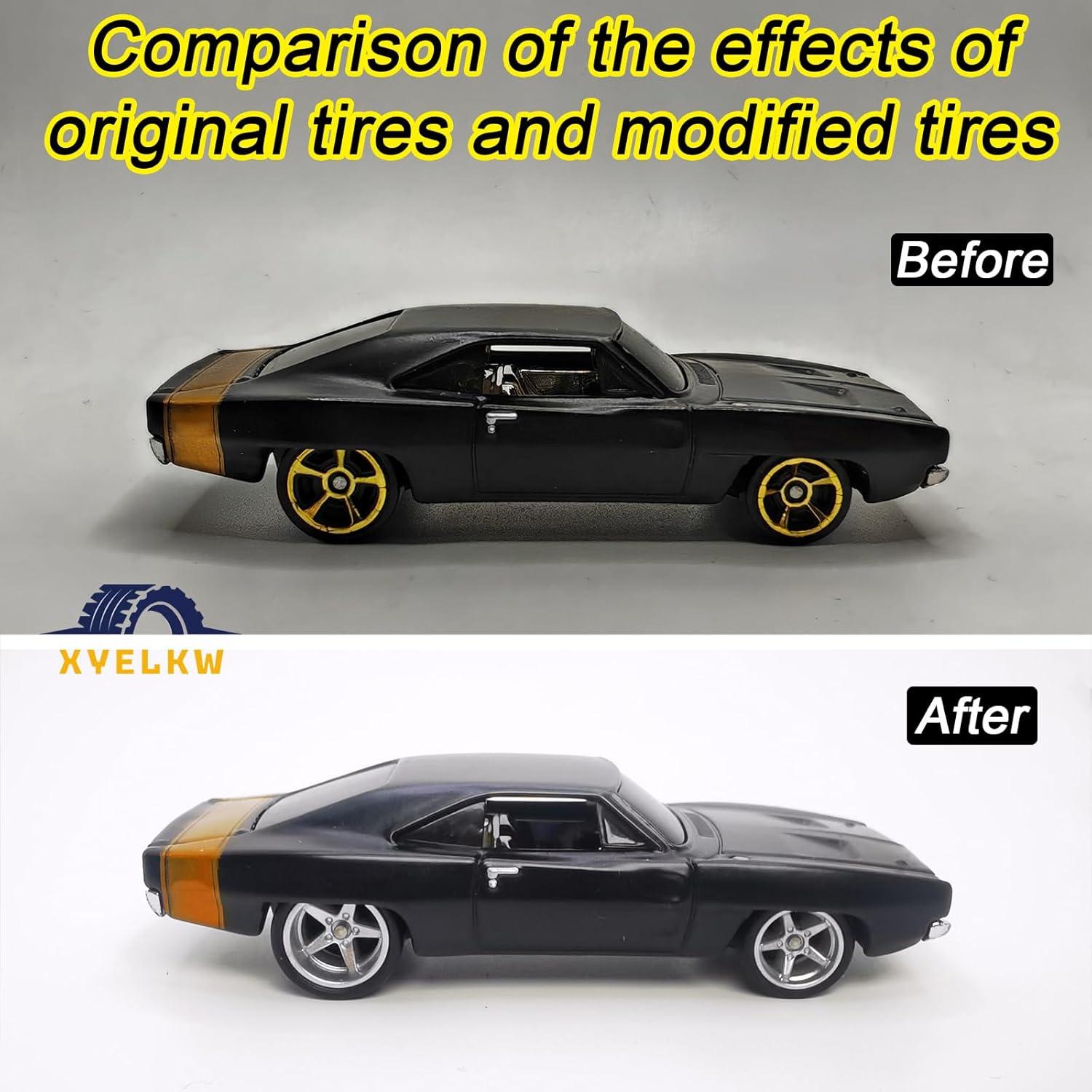 Juego de Ruedas 1/64 XYELKW Grandes y Pequeñas Plata