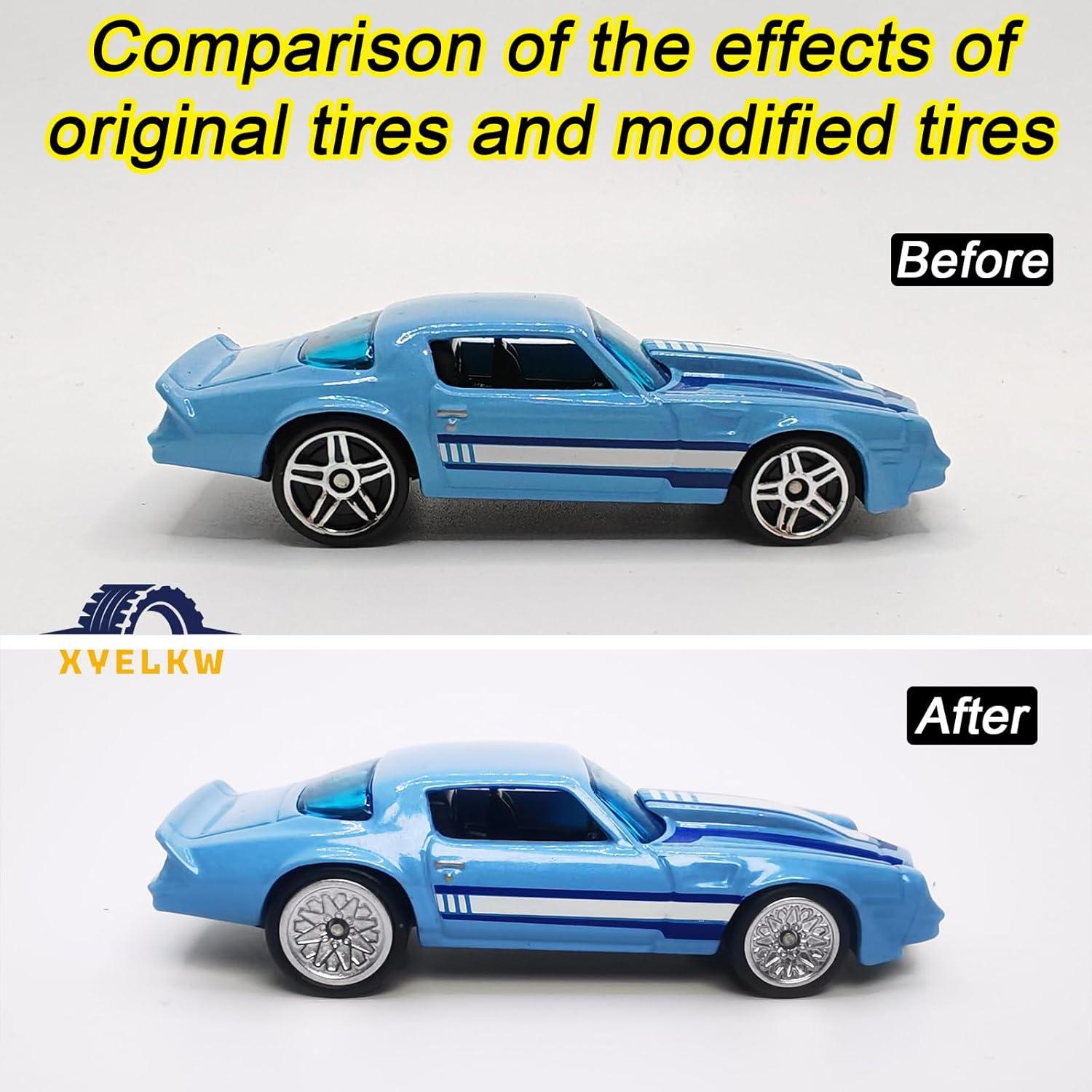 Juego de Ruedas 1/64 XYELKW Grandes y Pequeñas Plata