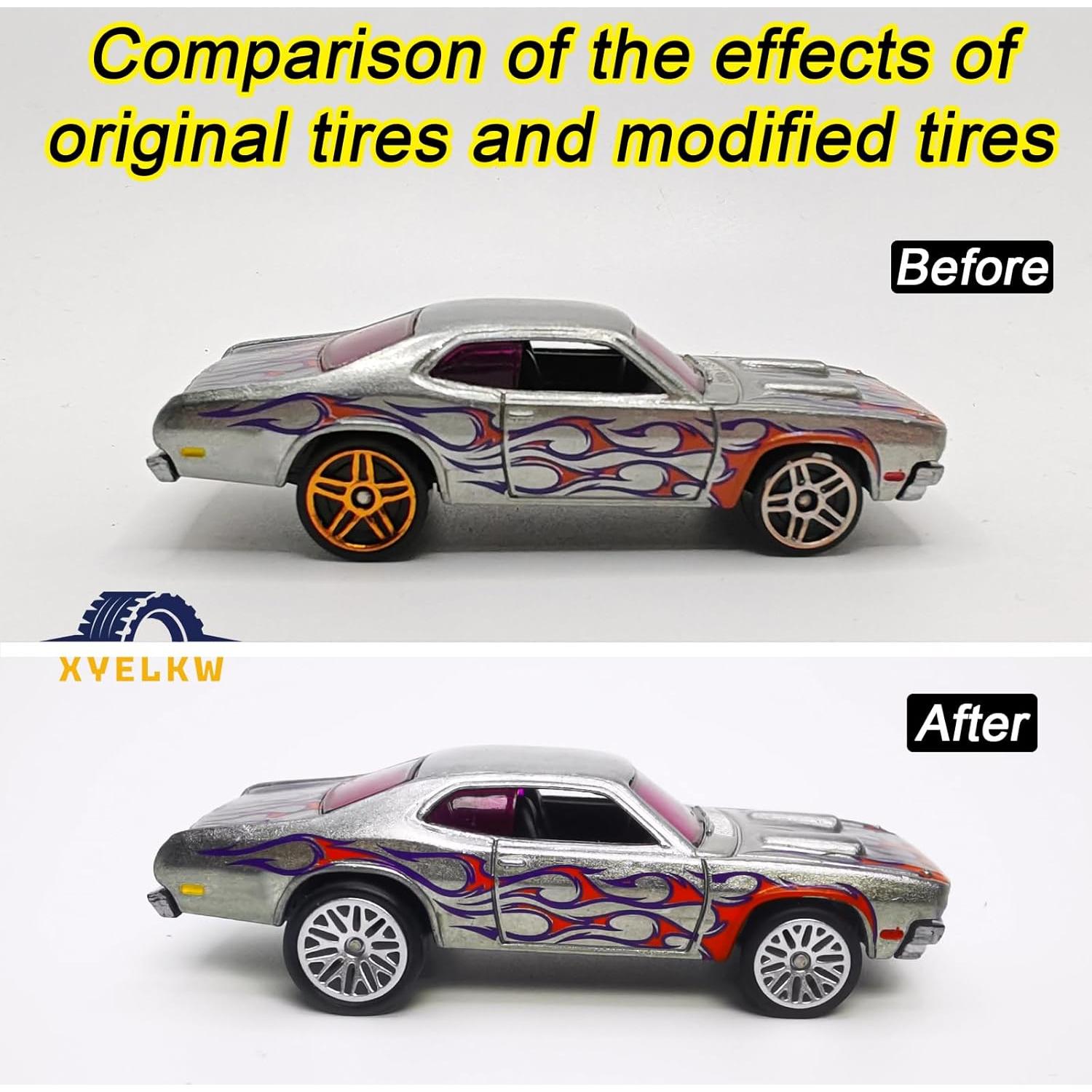 Juego de Ruedas 1/64 XYELKW Grandes y Pequeñas Plata