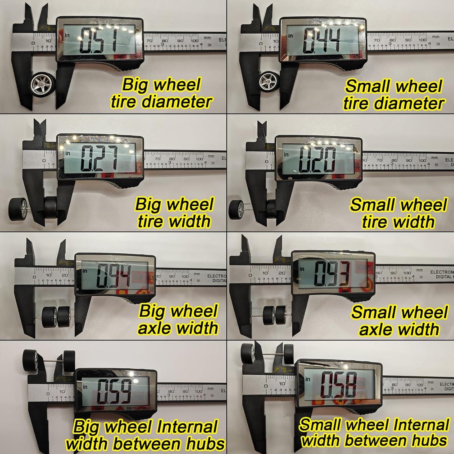 Juego de Ruedas 1/64 XYELKW Grandes y Pequeñas Plata