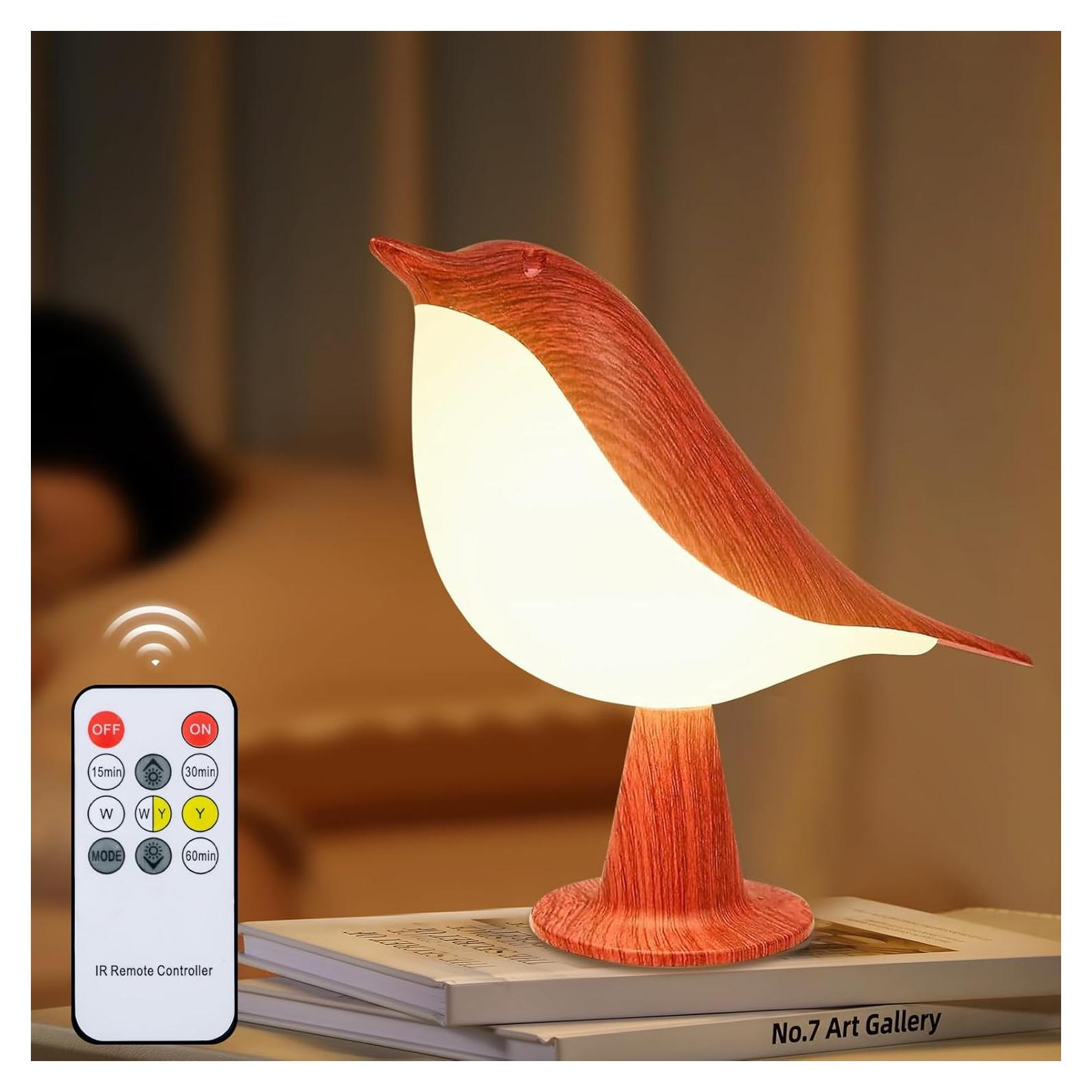 Lámpara de Mesa Inalámbrica HOGXUAE en Forma de Pájaro 21.6cm