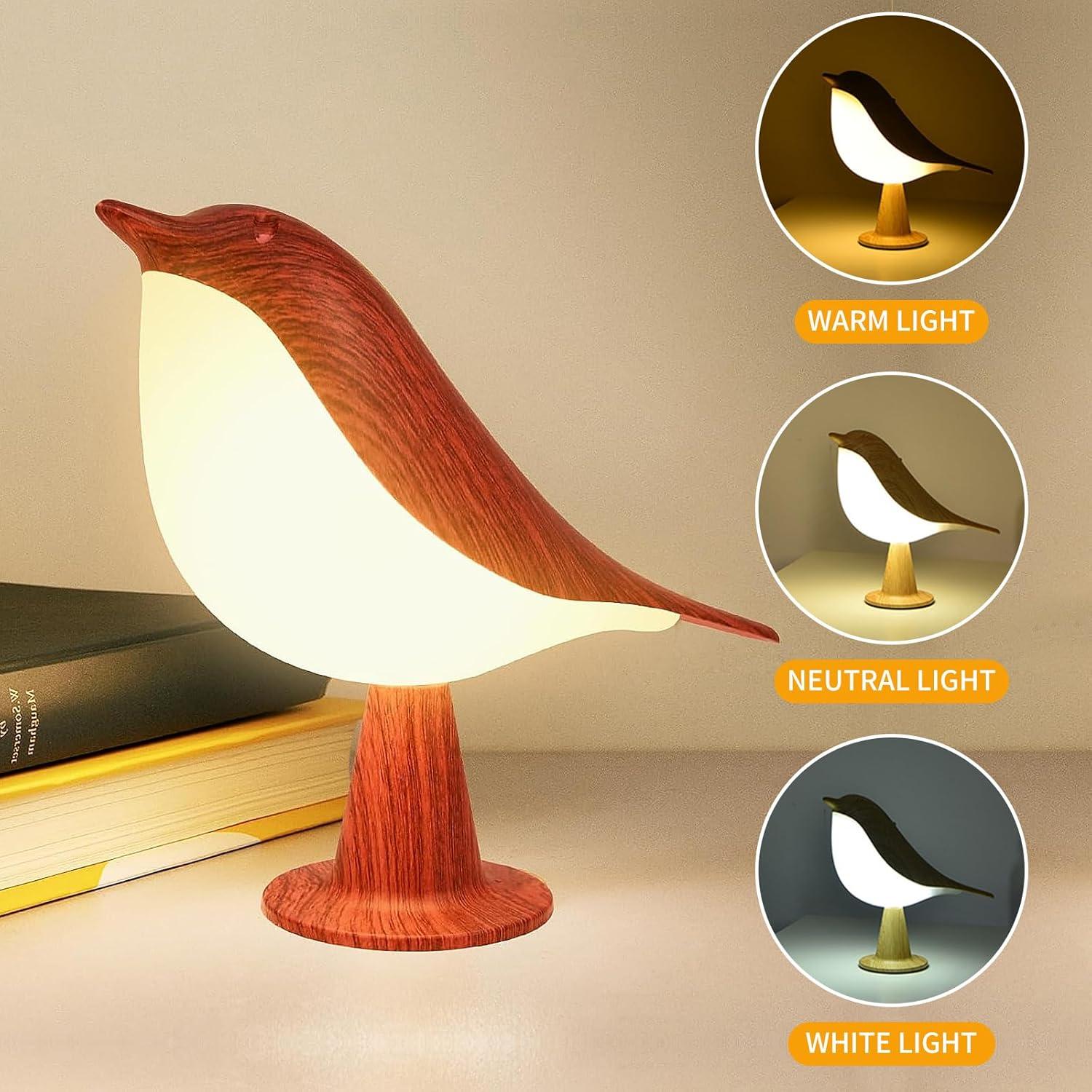 Lámpara de Mesa Inalámbrica HOGXUAE en Forma de Pájaro 21.6cm