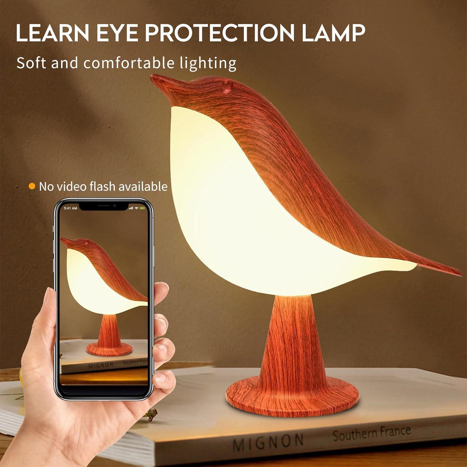 Lámpara de Mesa Inalámbrica HOGXUAE en Forma de Pájaro 21.6cm