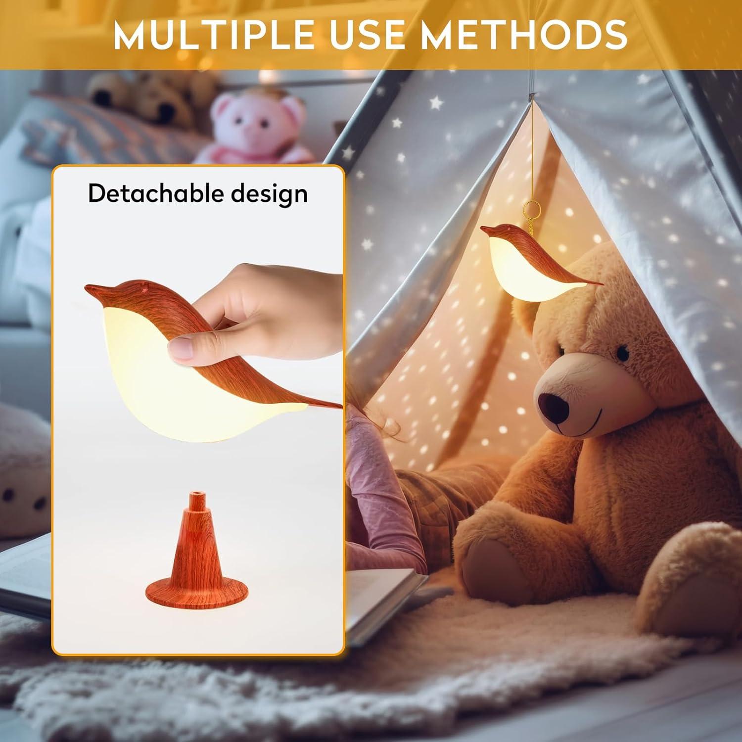 Lámpara de Mesa Inalámbrica HOGXUAE en Forma de Pájaro 21.6cm