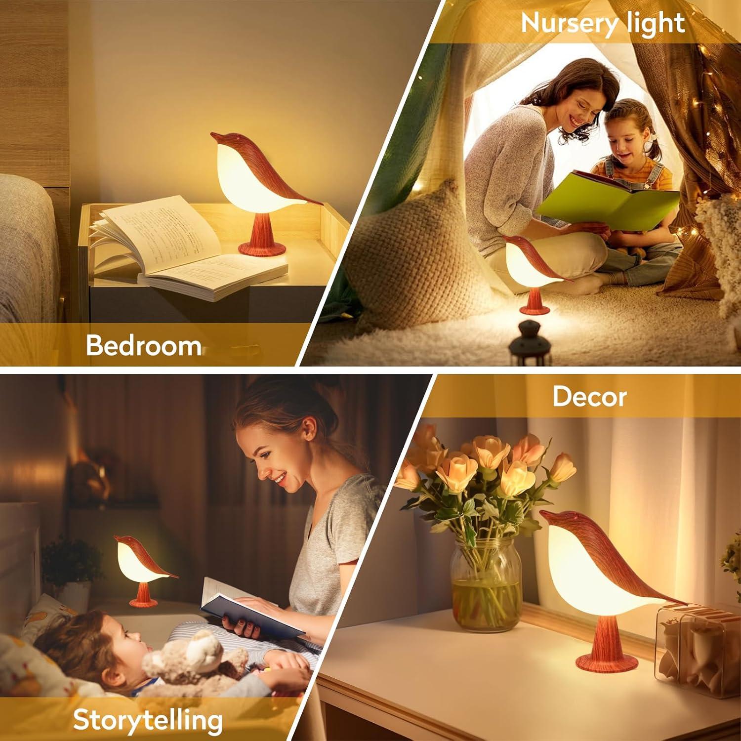 Lámpara de Mesa Inalámbrica HOGXUAE en Forma de Pájaro 21.6cm