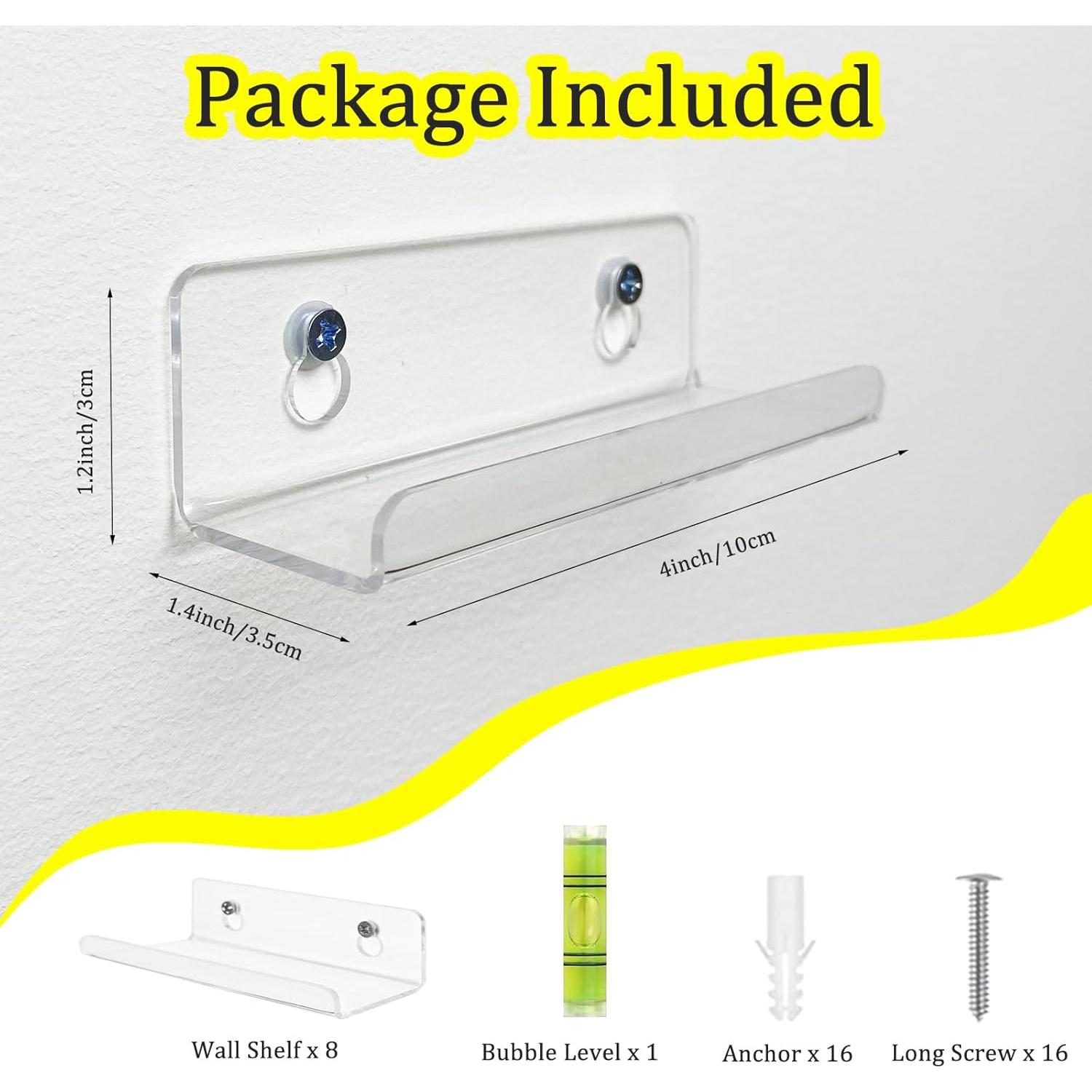 Estantes Acrílicos Transparentes Cityjoy 4" para Discos de Vinilo - 8 Pcs