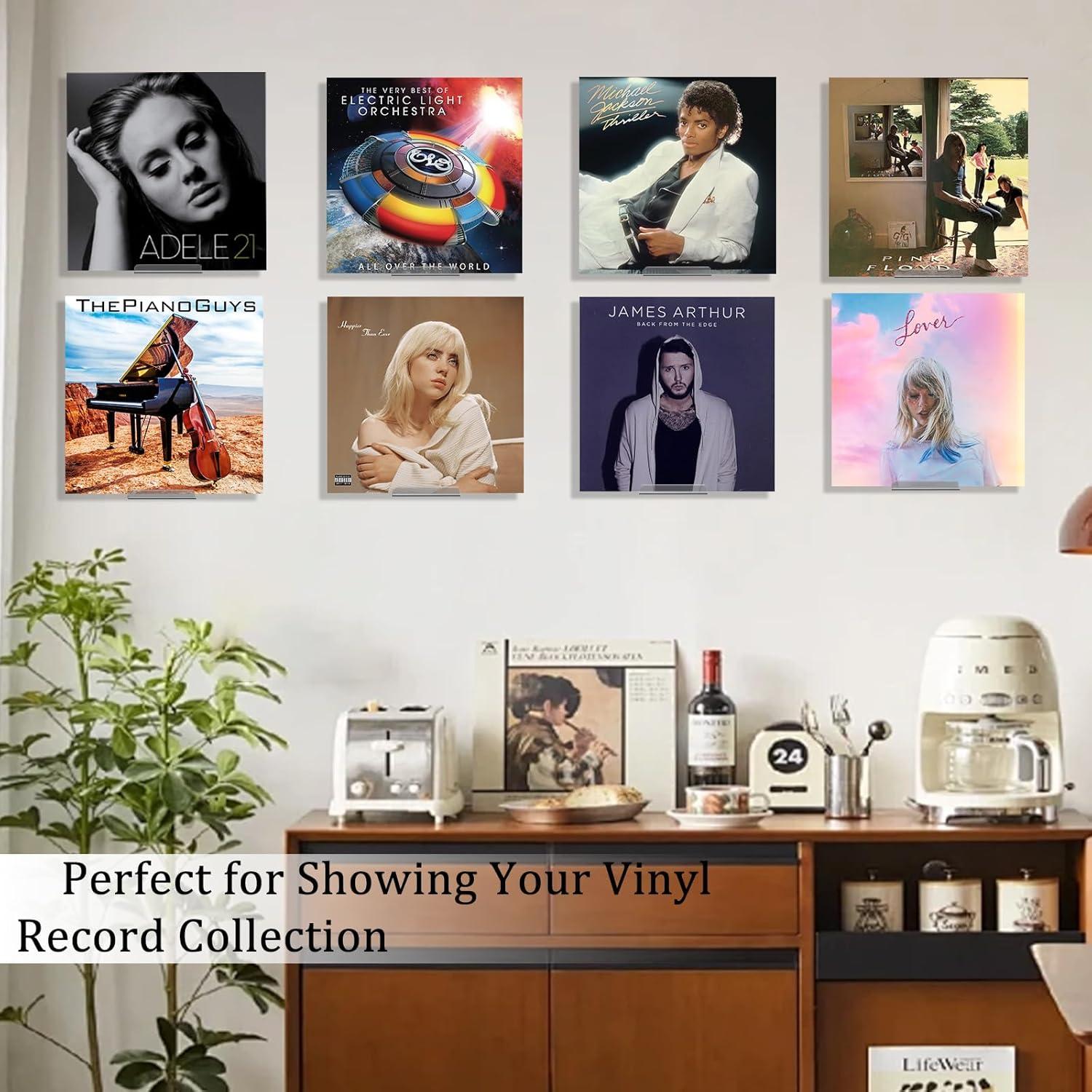 Estantes Acrílicos Transparentes Cityjoy 4" para Discos de Vinilo - 8 Pcs