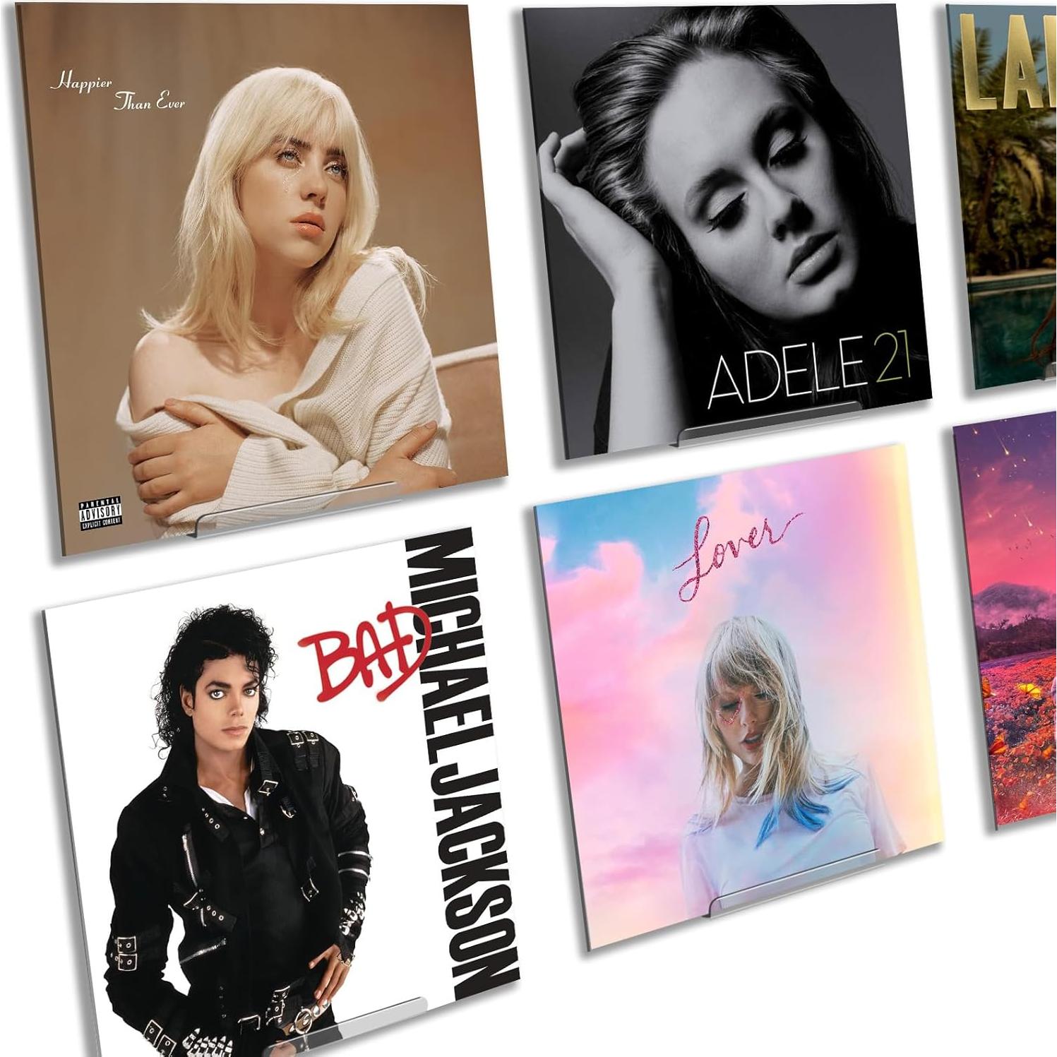 Estantes Acrílicos Transparentes Cityjoy 4" para Discos de Vinilo - 8 Pcs