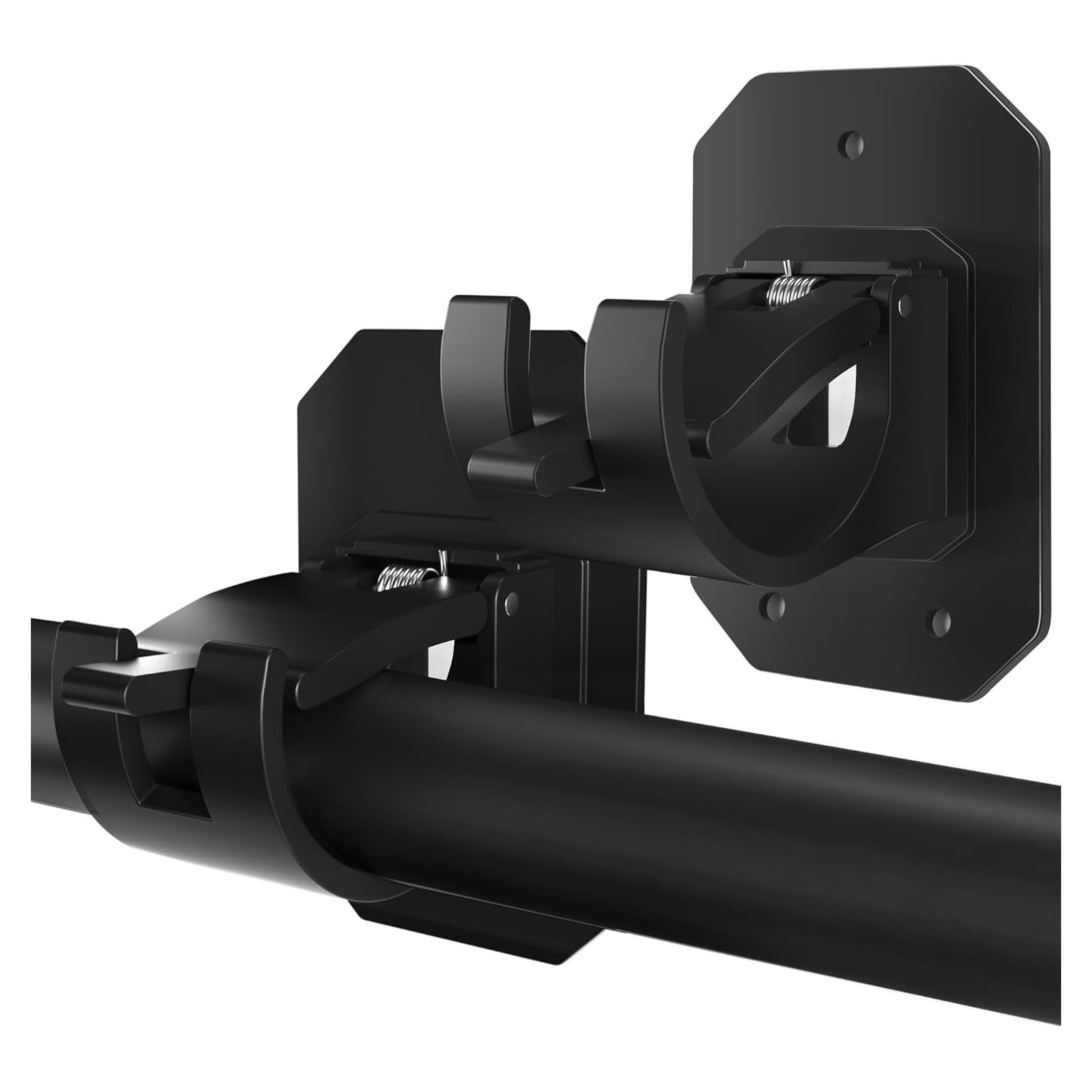 Soportes de Barra de Cortina Codoule 2PCS Negros Sin Perforación