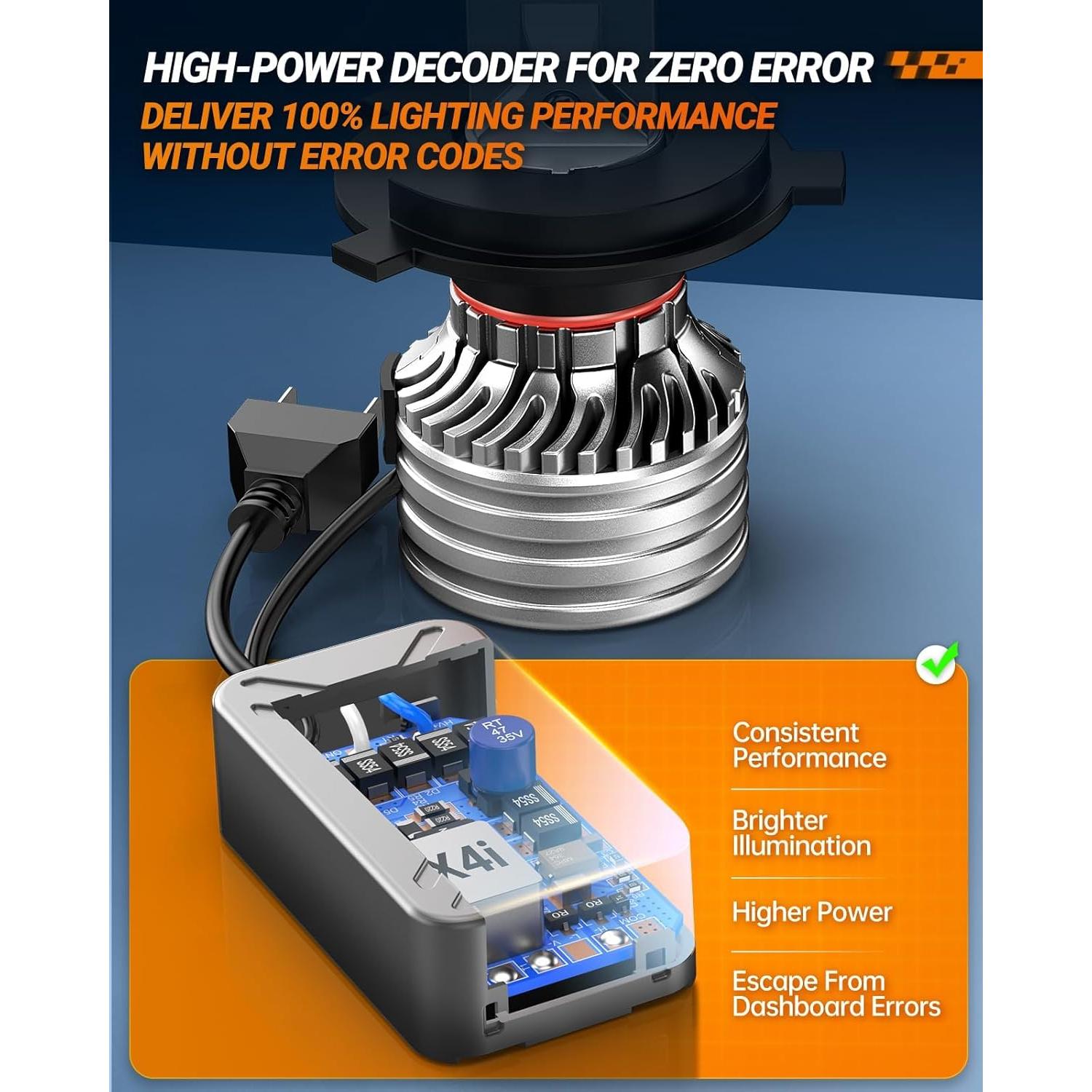 Bombillas de Niebla SEALIGHT H4 55000 LM 6500K Paquete de 2