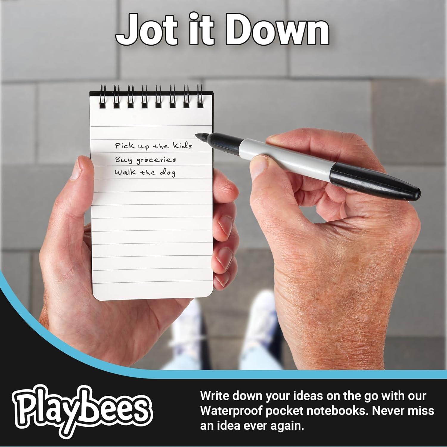 Paquete de 6 Cuadernos Impermeables Playbees 3x5 Rayados