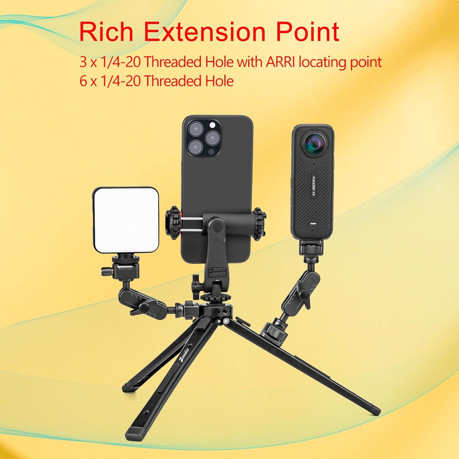 Soporte de trípode Zeadio ajustable para cámara y gimbal