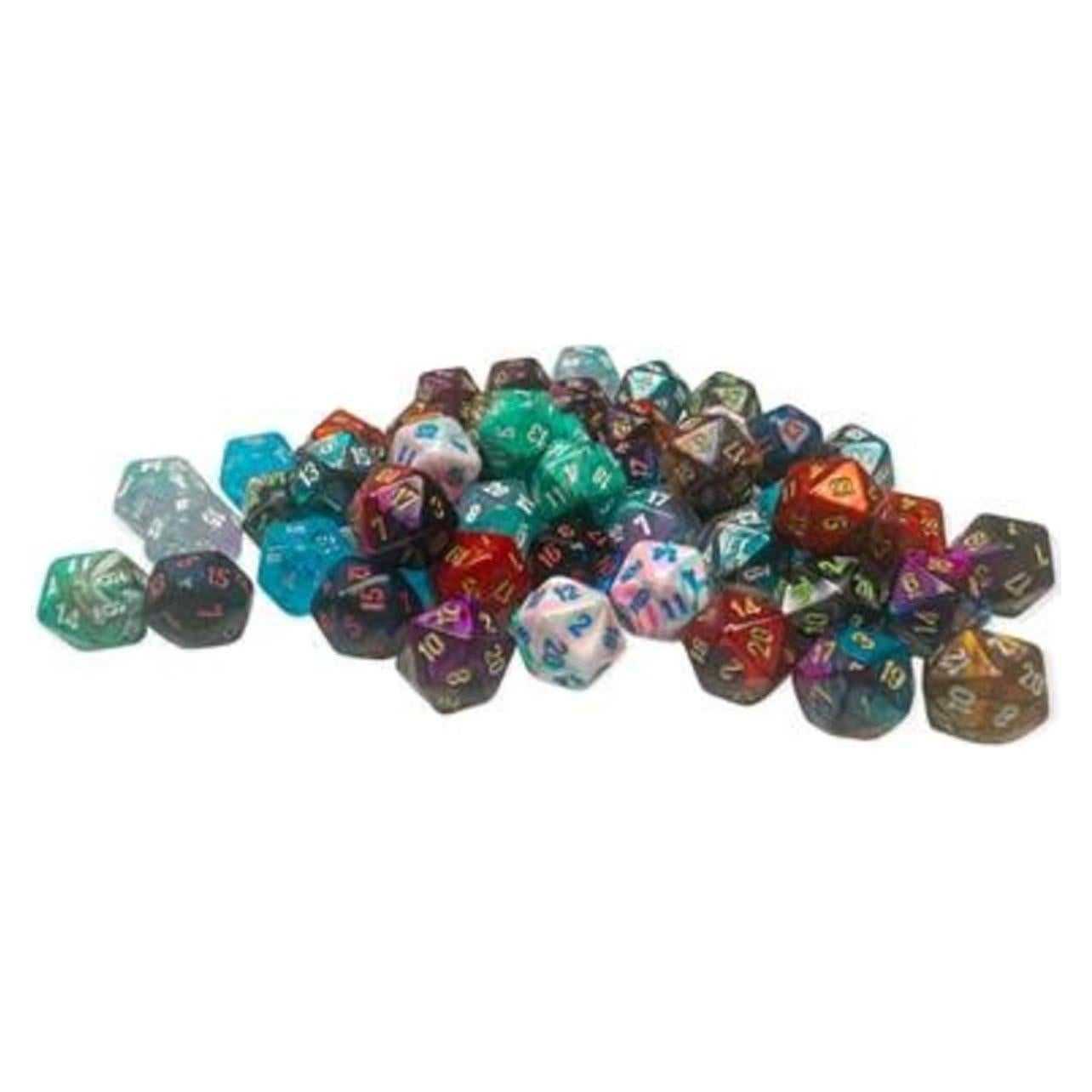 Dados Miniatura Chessex D20 10mm Paquete 50 Colores Variados