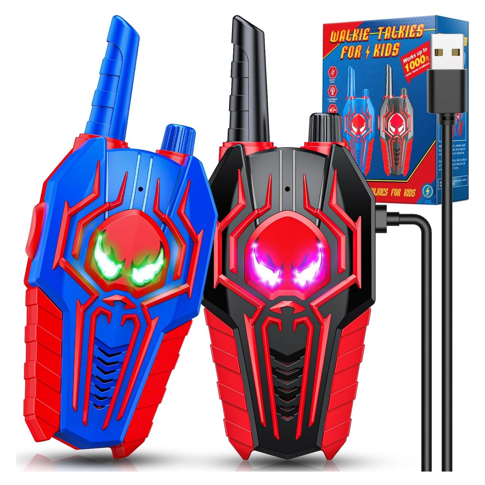 Walkie Talkies Recargables Spidolapse 2 Paquete Niños 3-9 Años