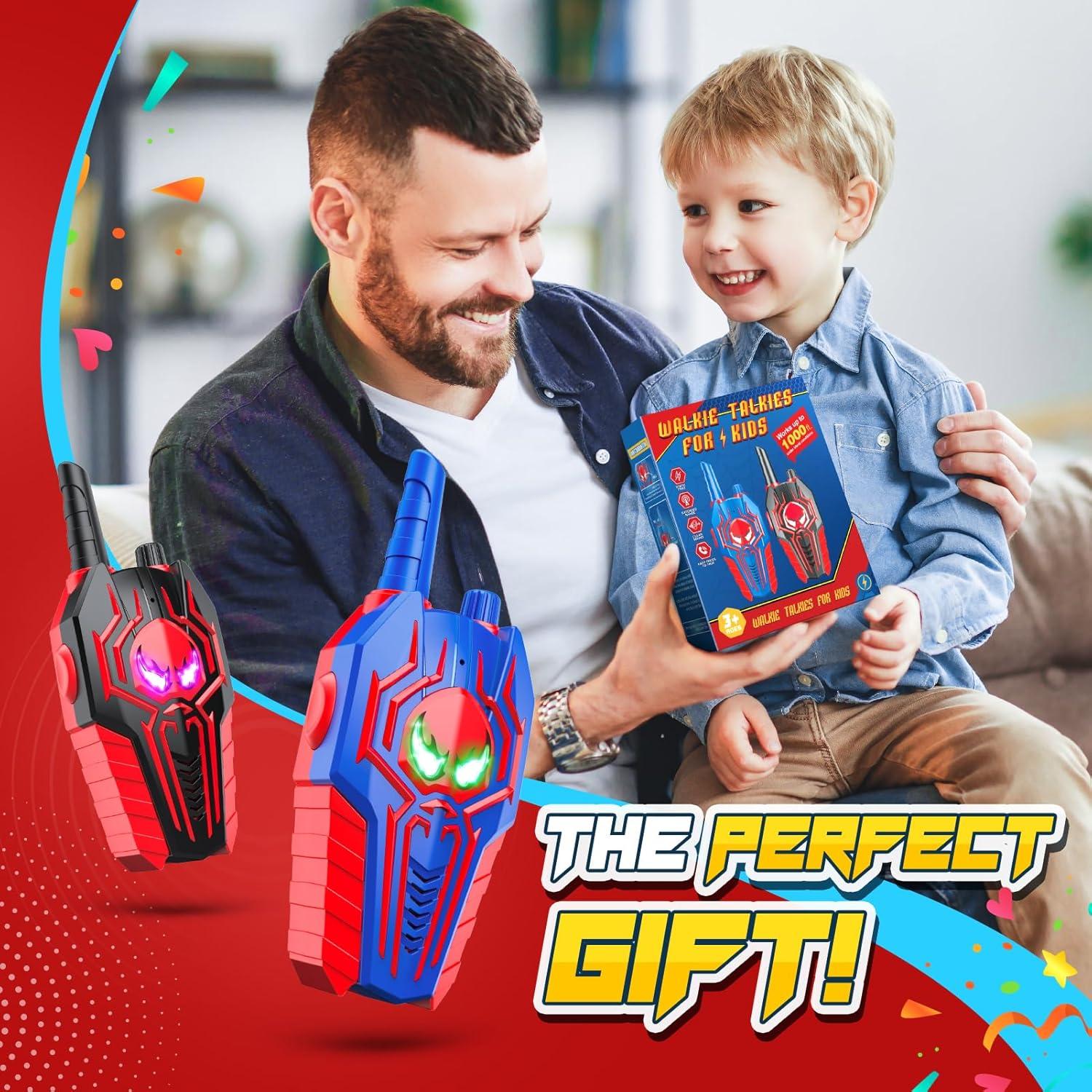 Walkie Talkies Recargables Spidolapse 2 Paquete Niños 3-9 Años