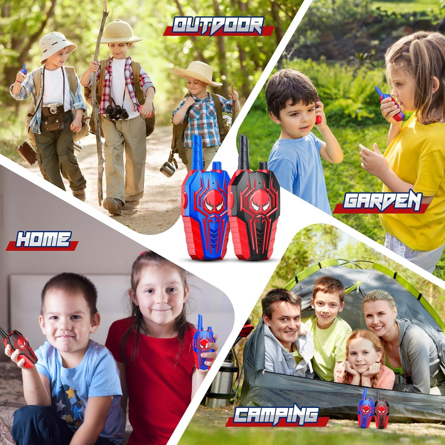 Walkie Talkies Recargables Spidolapse 2 Paquete Niños 3-9 Años