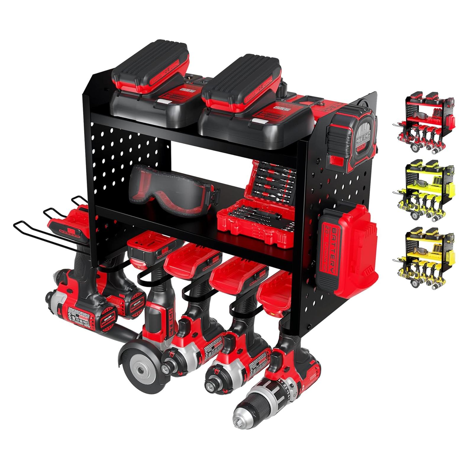 Organizador de Herramientas Eléctricas BUILTSTRONG - Soporte de Pared 6 Taladros