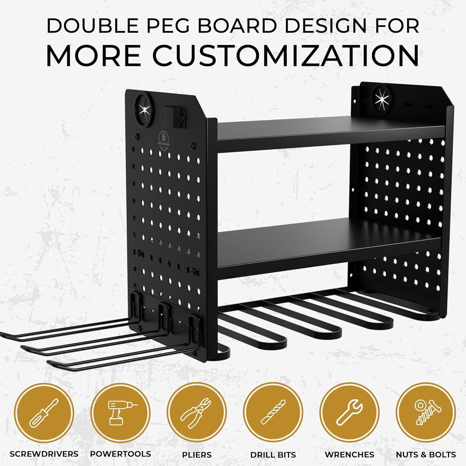 Organizador de Herramientas Eléctricas BUILTSTRONG - Soporte de Pared 6 Taladros