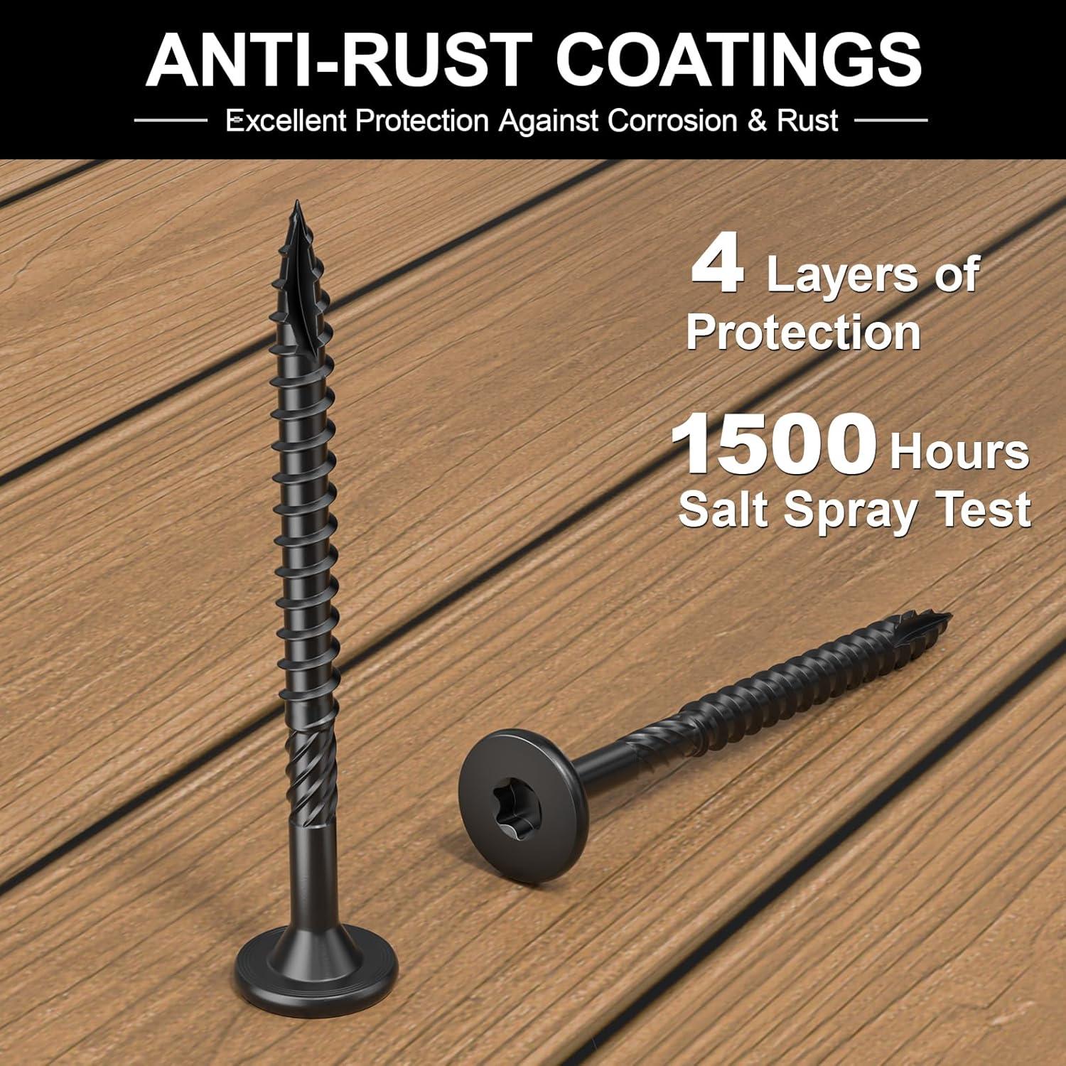 Kit de Tornillos para Madera FMhotu 30 Pcs 73 mm Negros