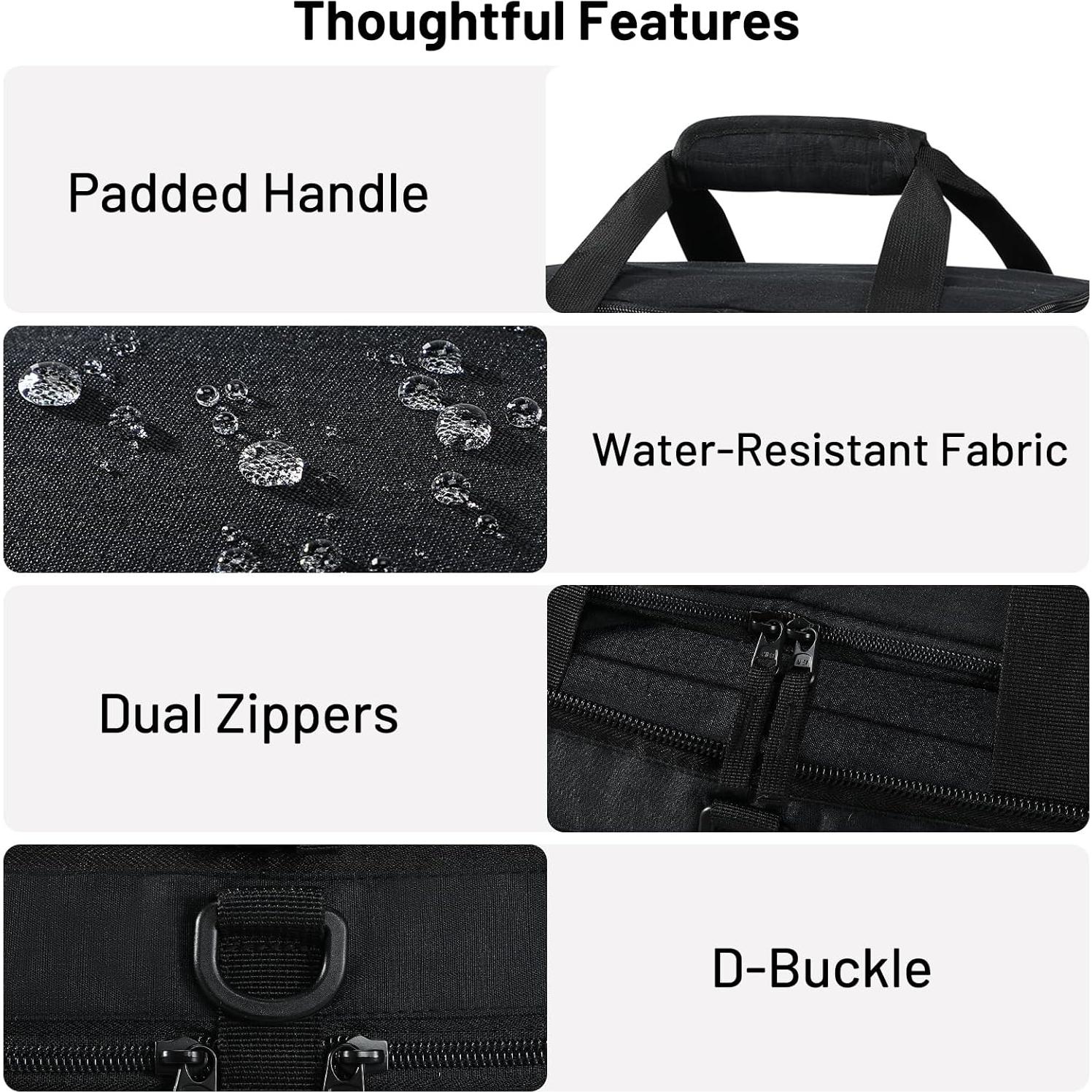 MIER Foldable Duffle Bag with Shoe Compartment 50L Travel Duffel Bags for Men Women Packable Overnight Bag for Camping Gym Weekender, Black