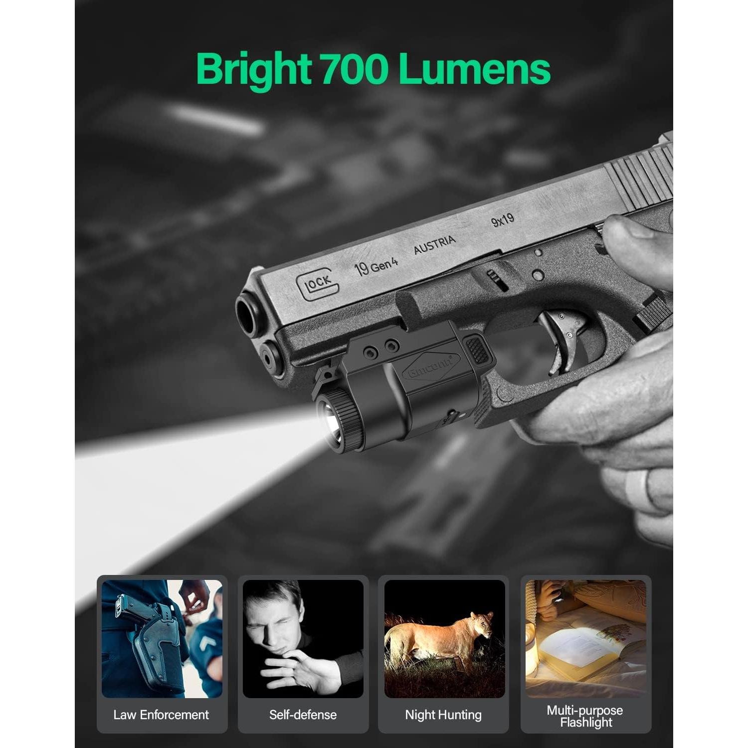 Linterna Compacta Gmconn 700 Lumen para Pistolas Picatinny