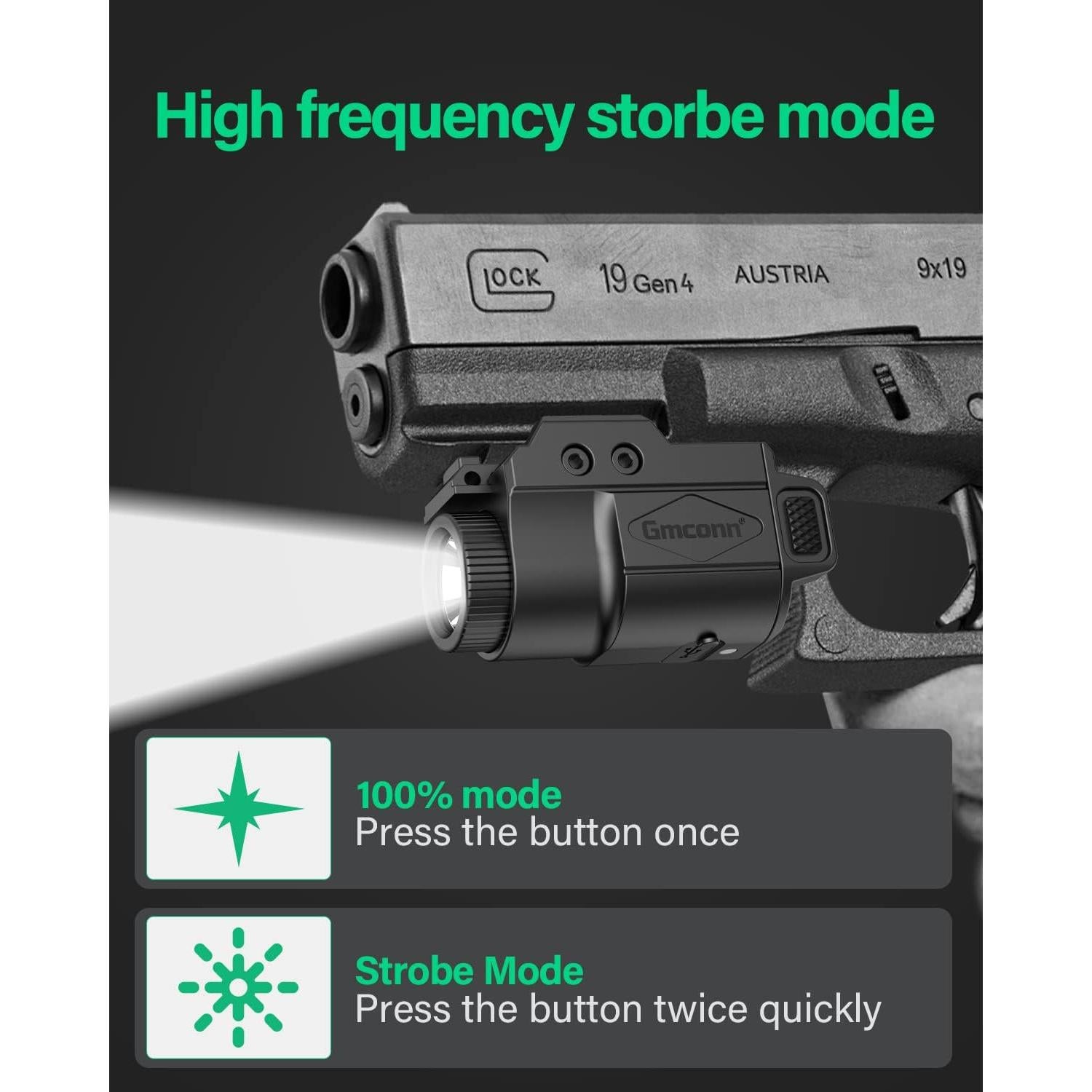 Linterna Compacta Gmconn 700 Lumen para Pistolas Picatinny