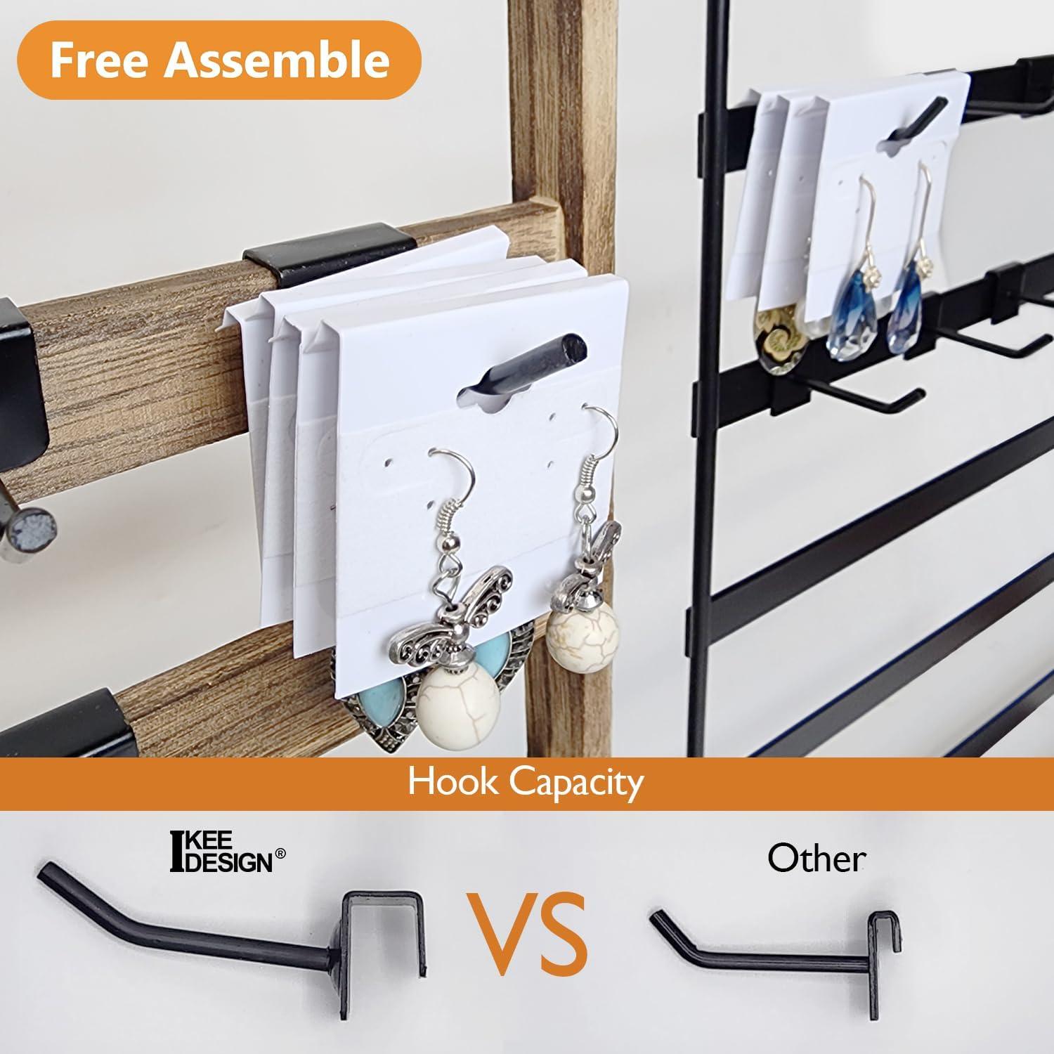 Soporte de Exhibición de Joyería Ikee Design Madera Negro 20 Ganchos