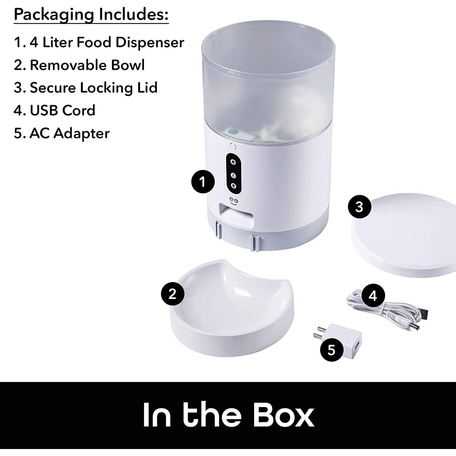 Alimentador Automático Geeni 4L para Perros y Gatos Wi-Fi