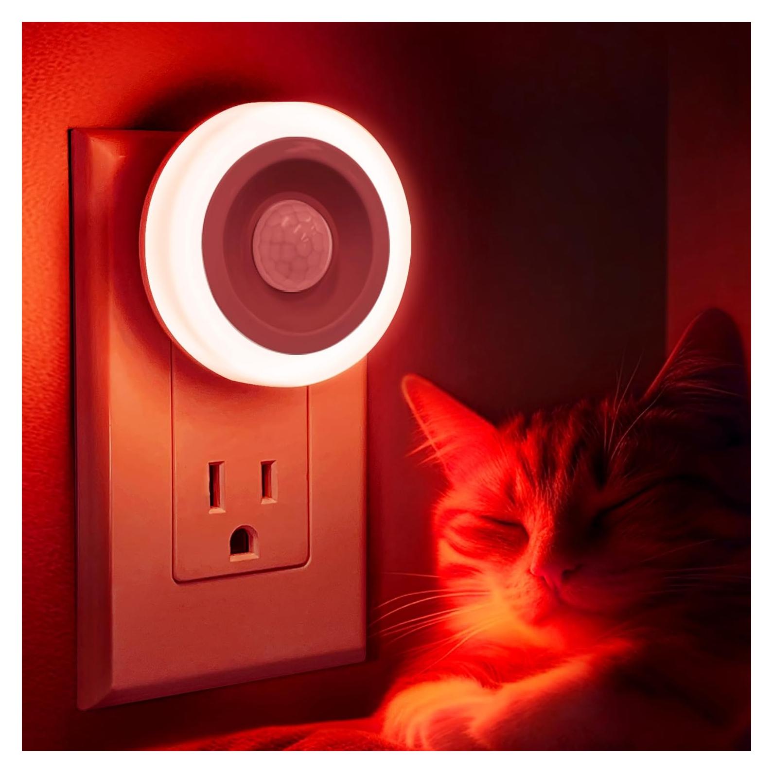 Luz Nocturna LED Briignite Roja con Sensor de Movimiento 2 Pzas