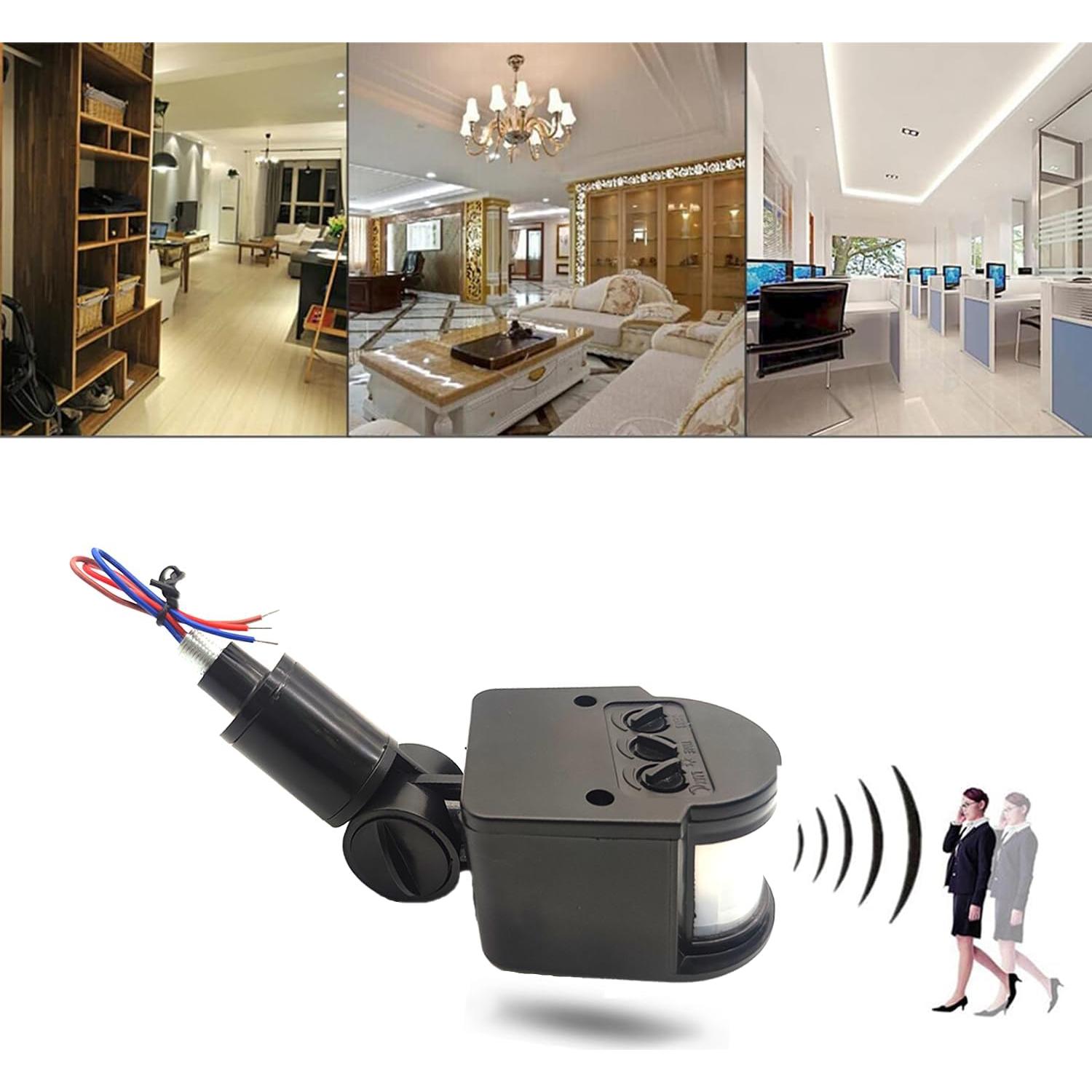 Detector de Movimiento PIR HANNAHONG 12m Impermeable Negro