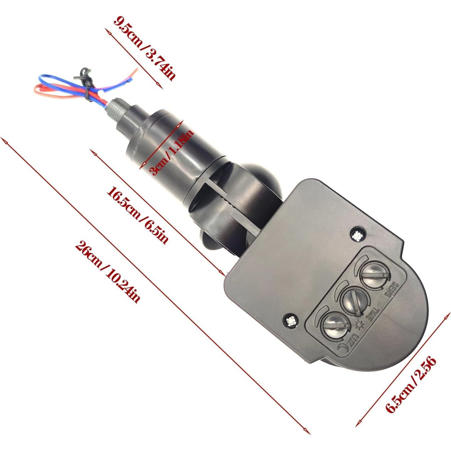 Detector de Movimiento PIR HANNAHONG 12m Impermeable Negro