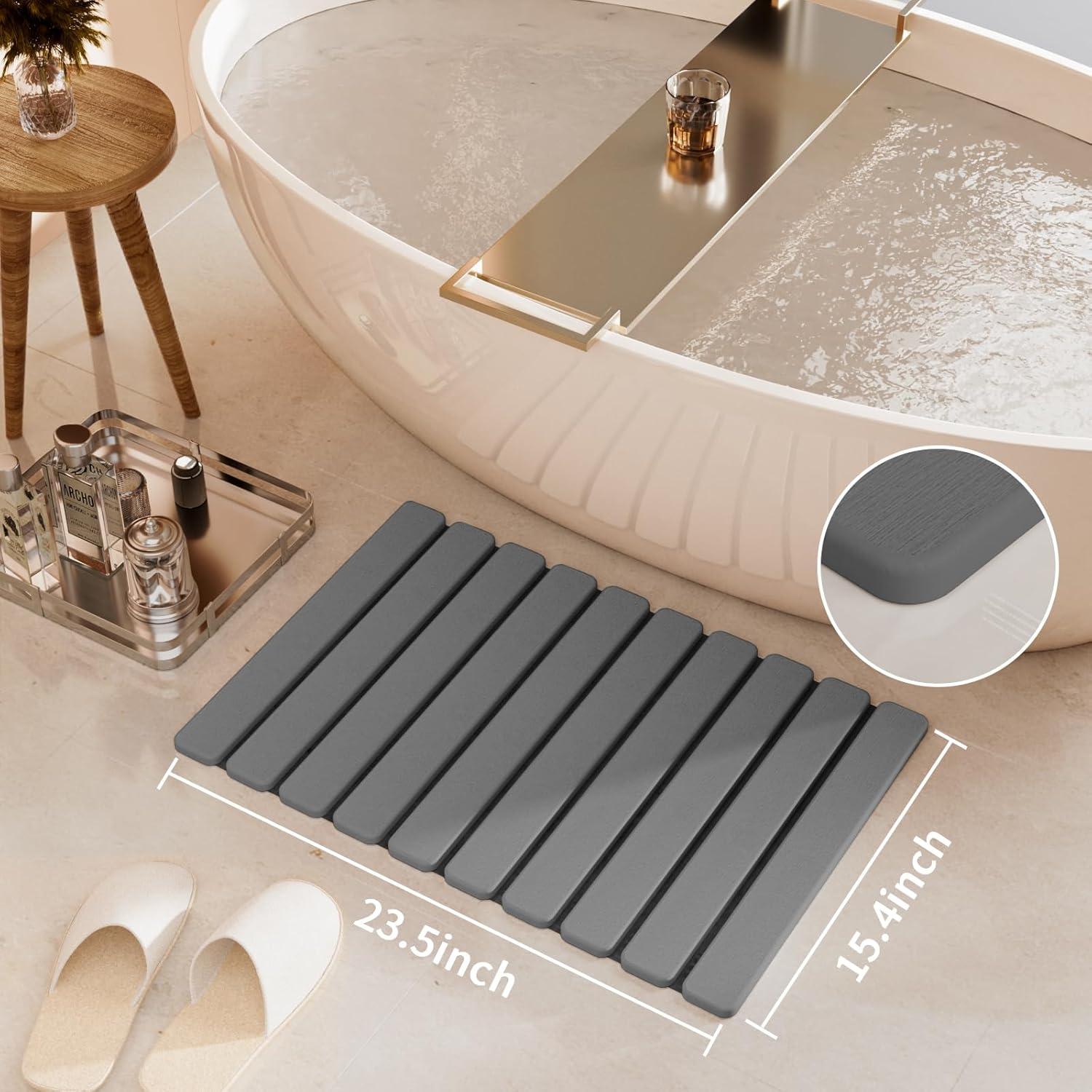 Alfombrilla de Baño de Piedra Diatomácea Summer&Kiss 59.7x39.1cm Gris