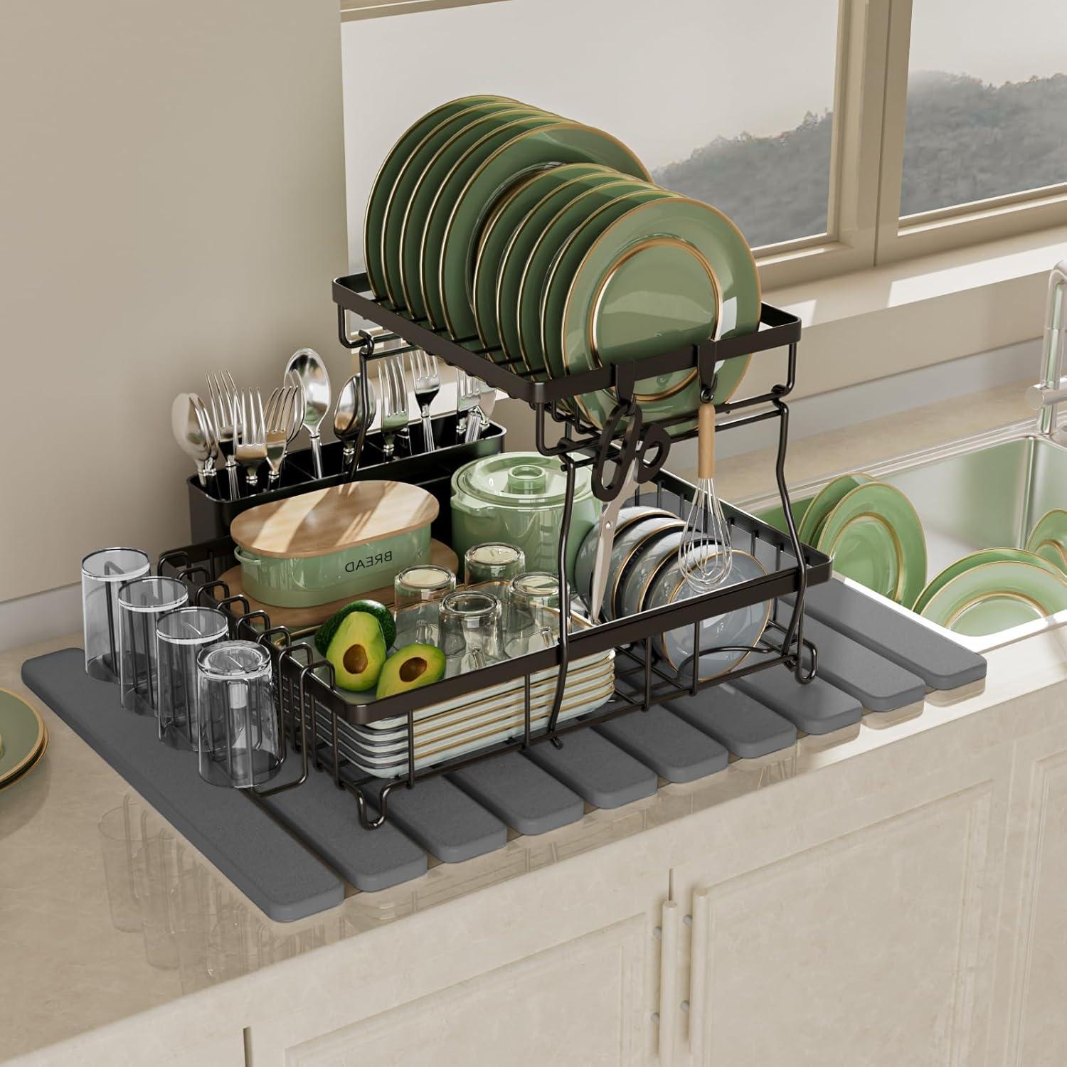 Alfombrilla de Baño de Piedra Diatomácea Summer&Kiss 59.7x39.1cm Gris