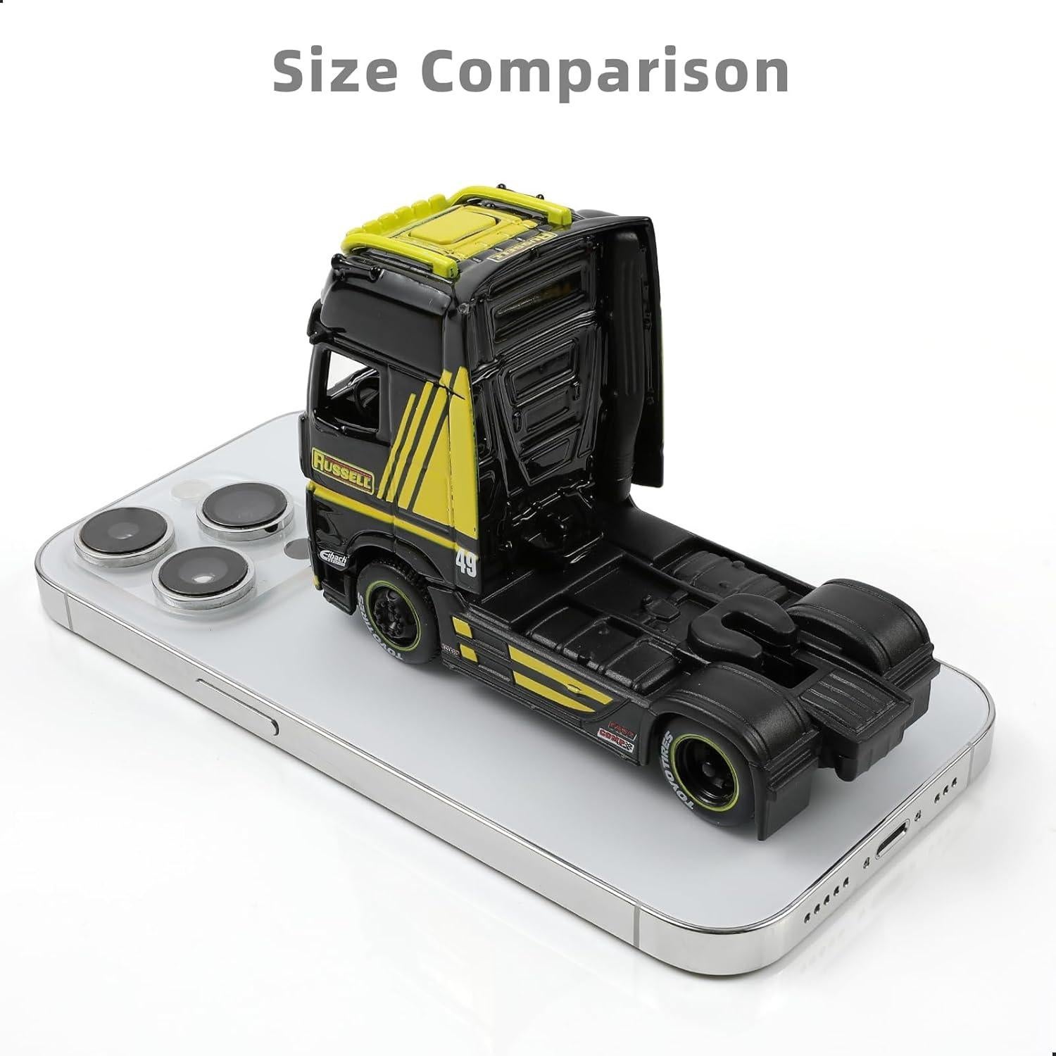 Camión Remolque Pesado Risopen Mercedes Benz 1/64 Amarillo